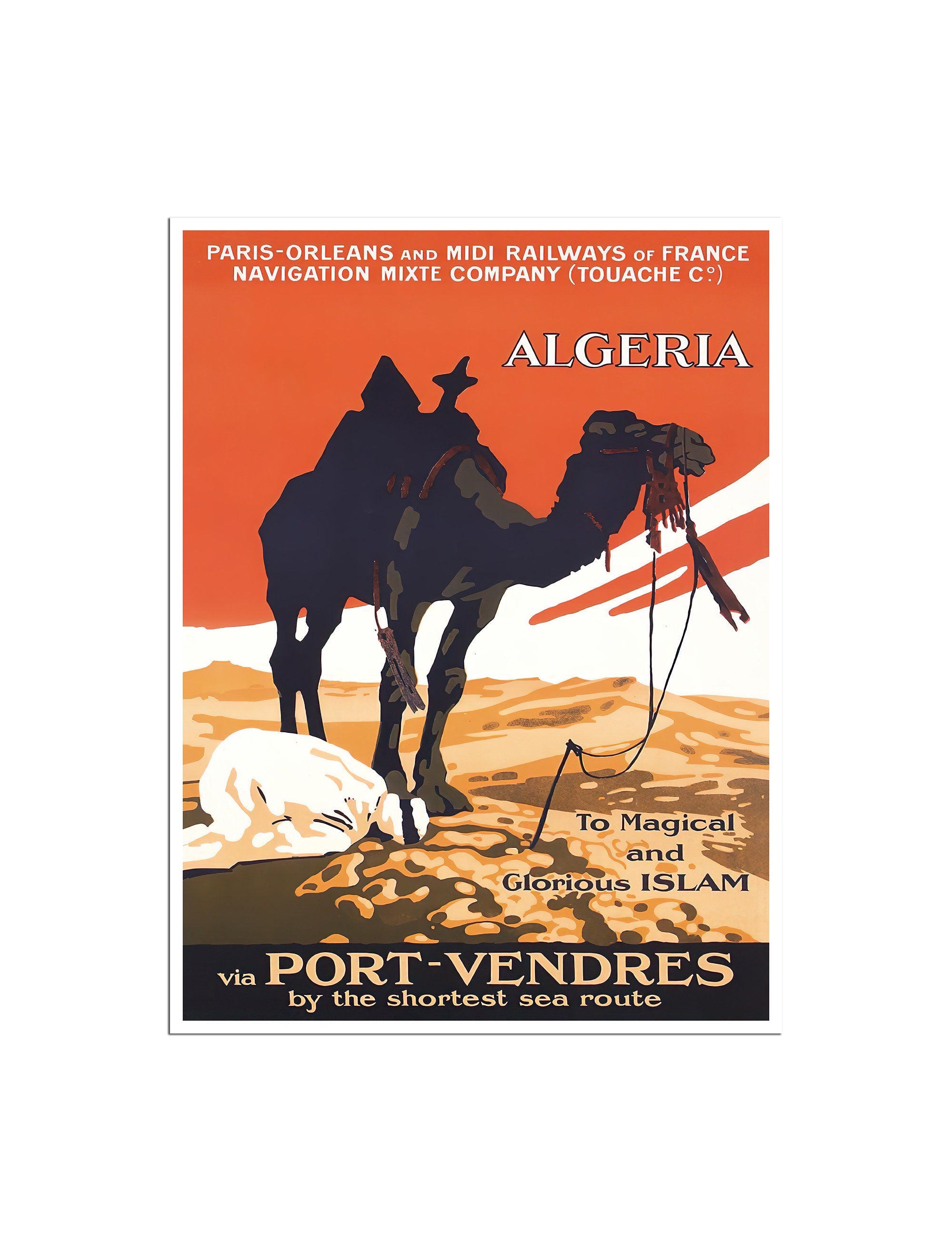 Algeria Travel Poster Vintage North Africa Art