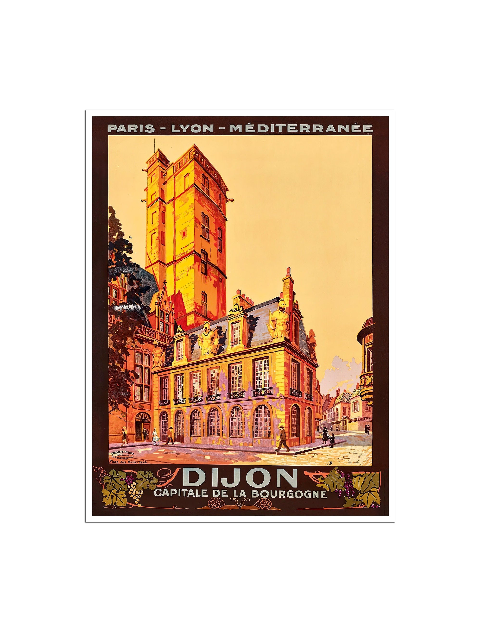 Dijon Travel Poster Burgundy France Art Vintage Tourism Print (XR4772)