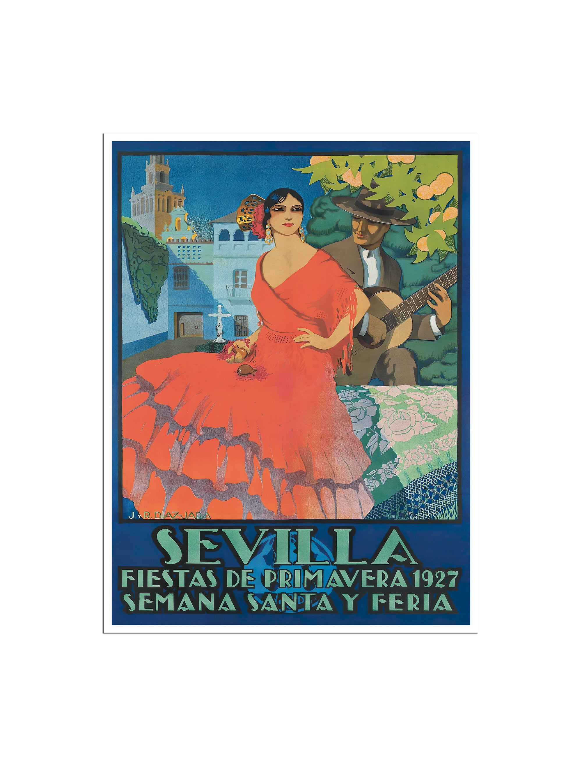 Seville Spain Travel Poster Spanish Gift Festival Art Print (XR4825)
