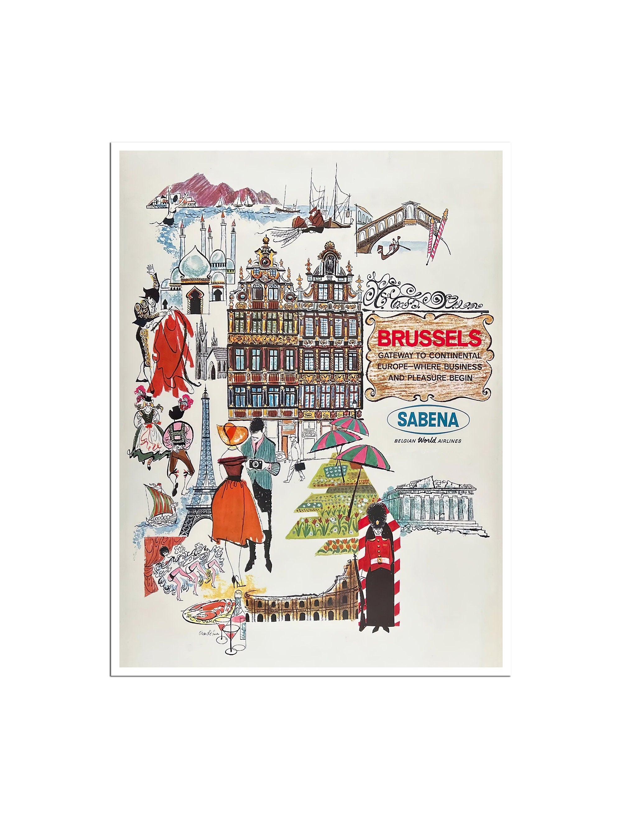 Brussels Belgium Art Vintage Travel Poster Retro European Print (XR4791)