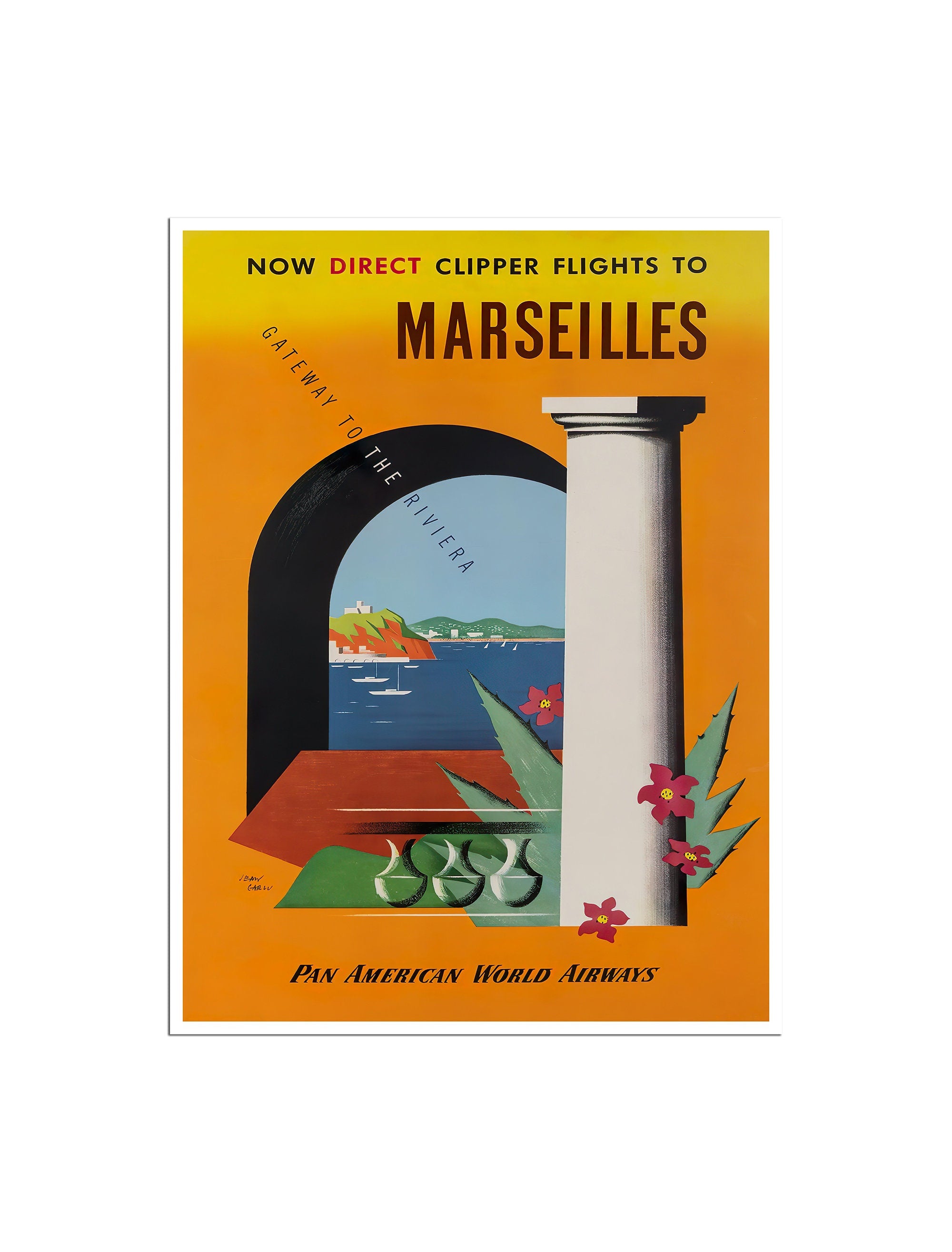 Marseille Travel Poster Vintage French Art France Print (XR4759)
