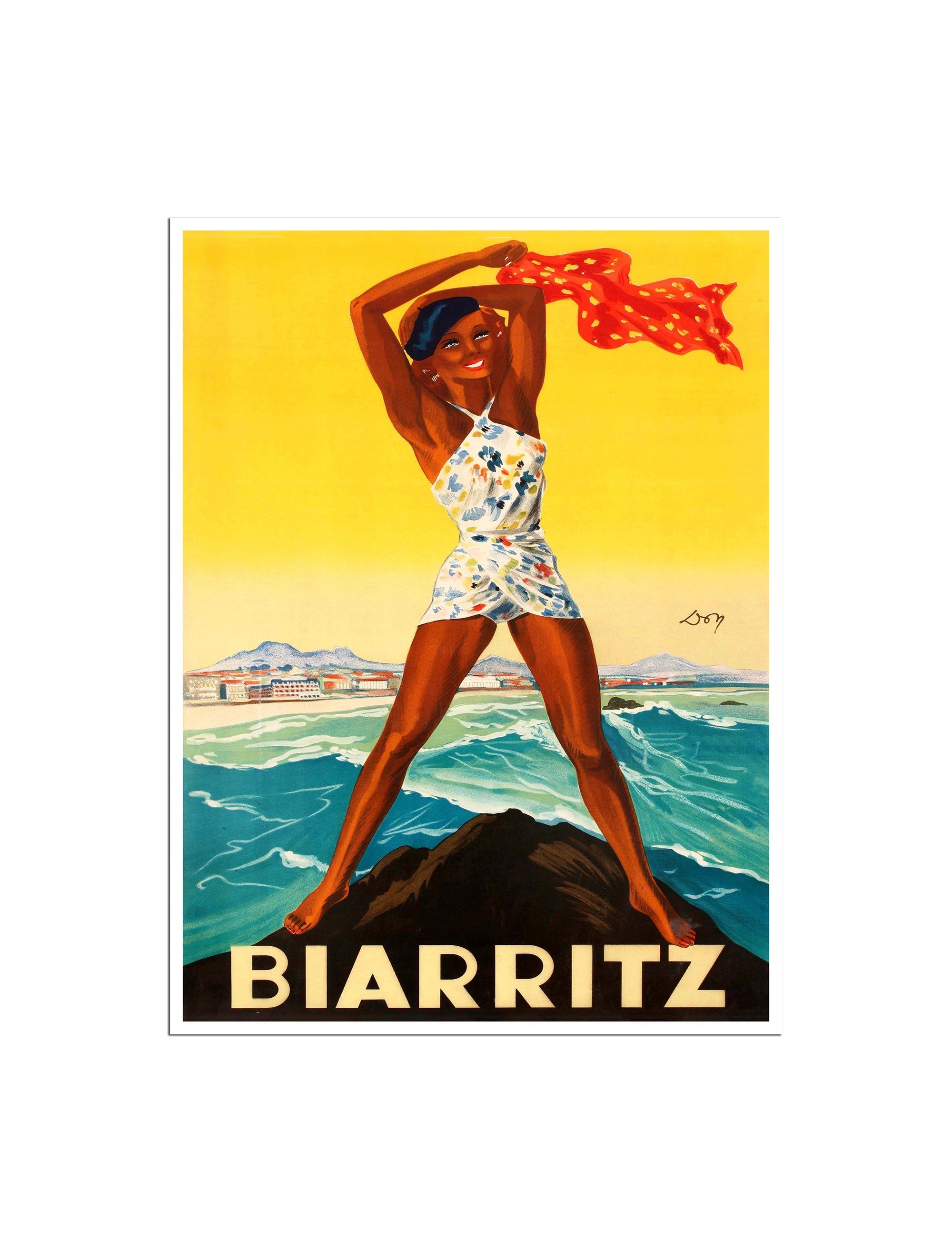 Biarritz Travel Poster Vintage France Print French Wall Art (XR3854)