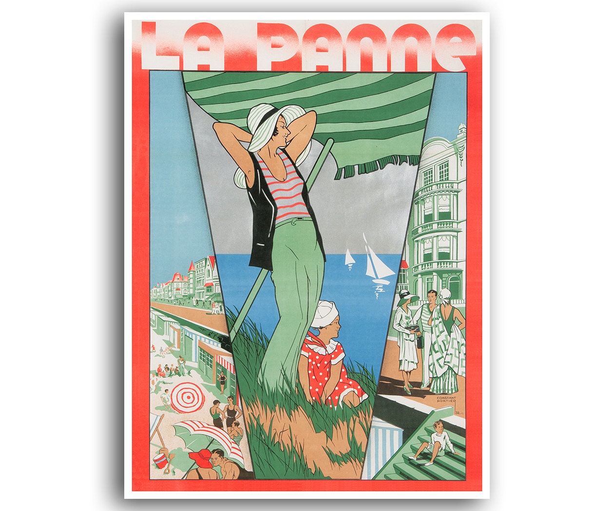 De Panne Art Belgium Travel Poster Vintage Print (XR979)