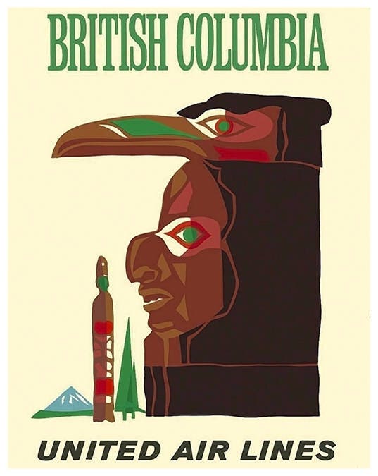 BC British Columbia Canada Gift Art Print Travel Poster Vintage Home Decor (XR1444)