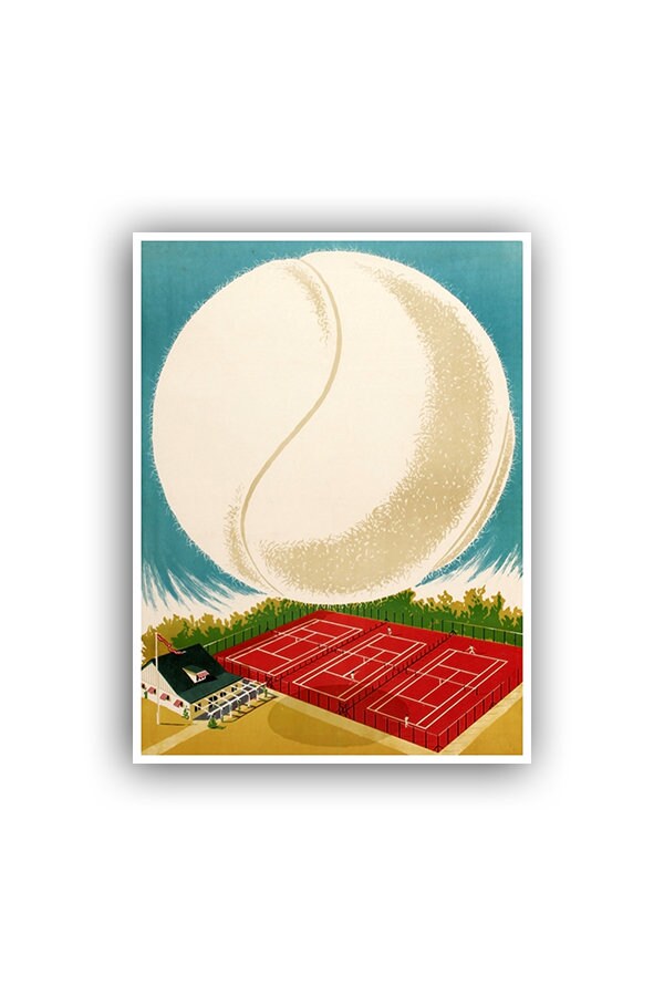 Tennis Retro Sports Poster Art Print Home Decor (H444)