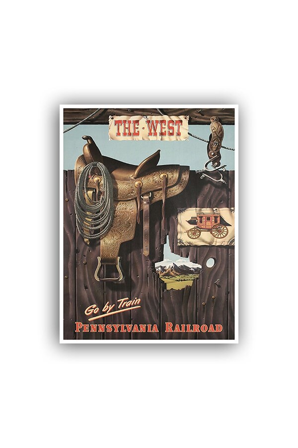 Vintage Western Poster Travel Art Print Rodeo Decor (H468)