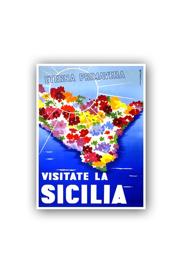 Sicily Art Italy Travel Poster Vintage Print (XR1012)