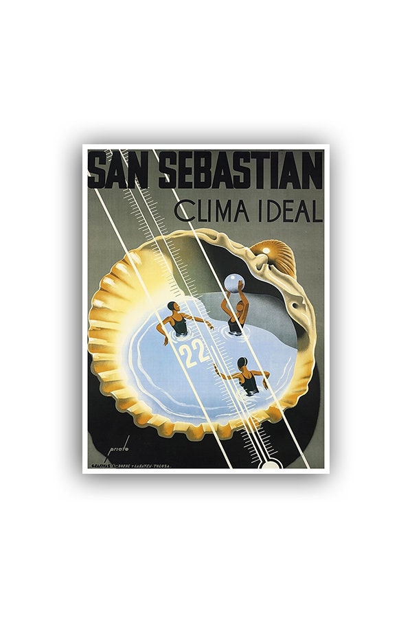 Spain Travel Art Print San Sebastian Vintage Spanish Home Decor Poster (XR997)