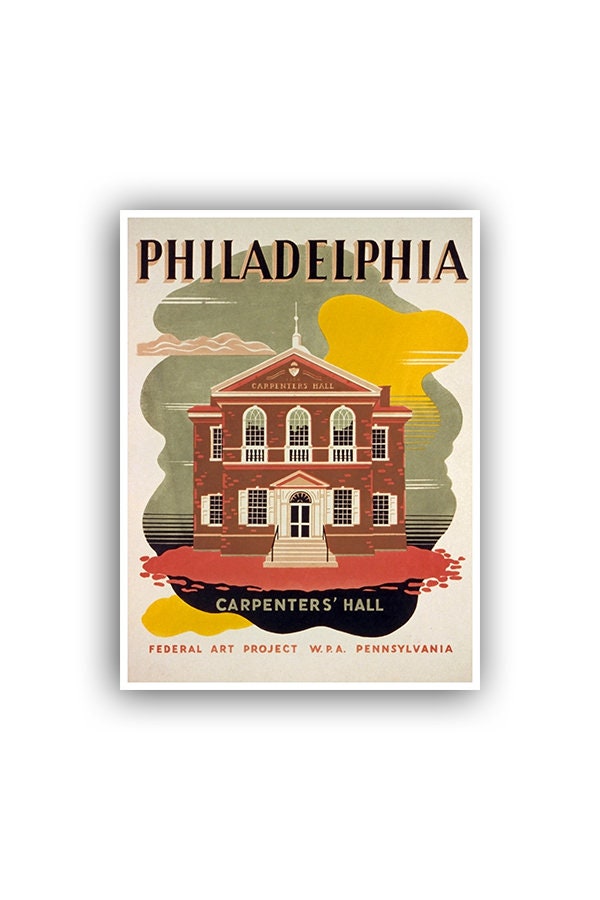 Philadelphia Art Print Travel Poster Retro Home Decor (XR1000)