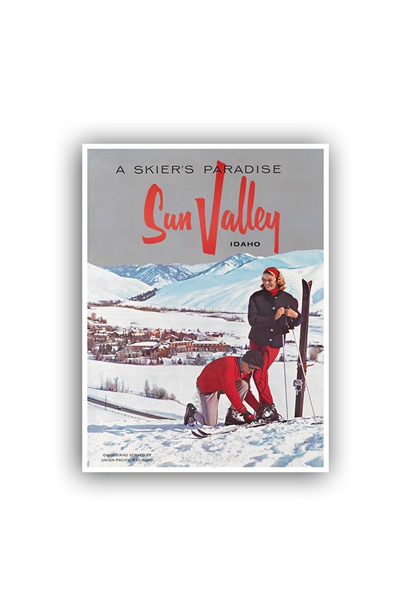 Retro Travel Art Sun Valley Sports Poster Home Decor Vintage Print (H453)