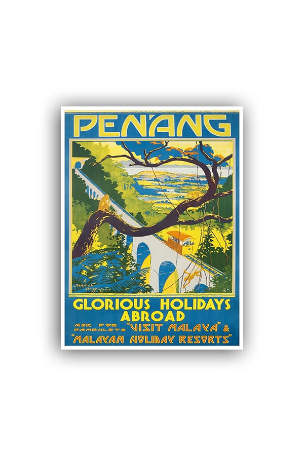 Penang Malaysia Travel Poster Asian Wall Art Print (XR713)