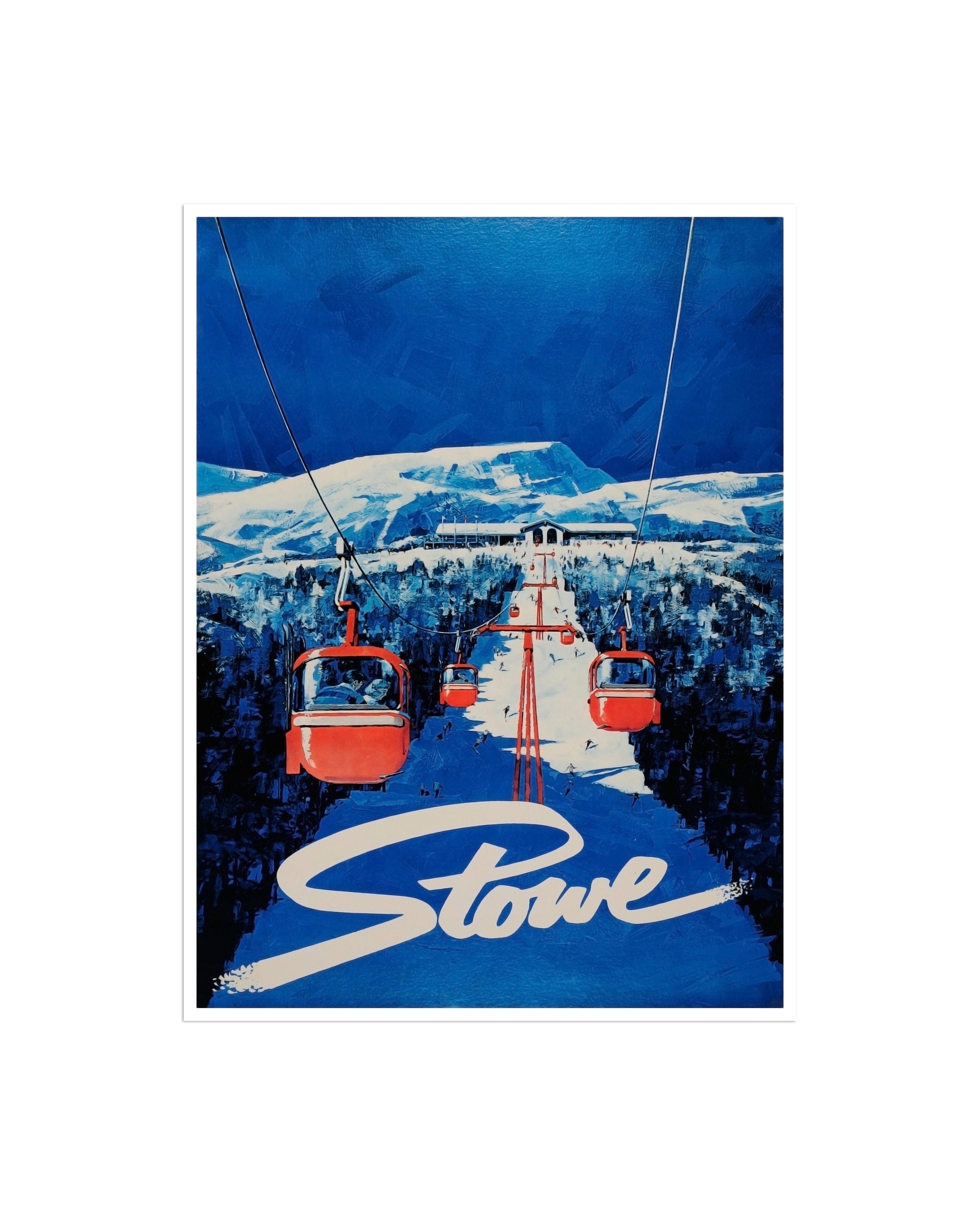 Vermont Art Print Stowe Vintage Home Decor Travel Ski Poster (XR1745)