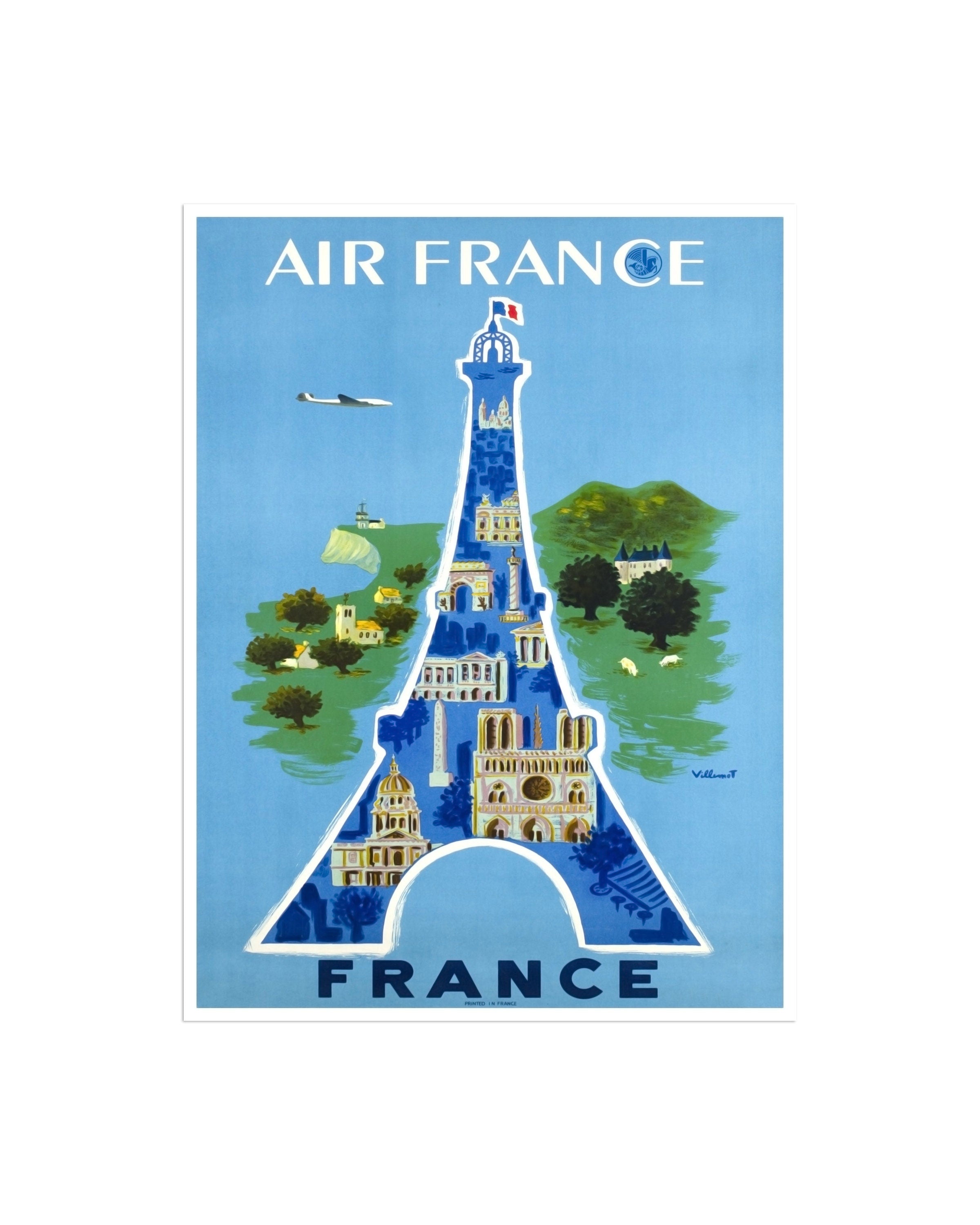 Paris Travel Poster France Art Print French Vintage Home Decor (XR1755)