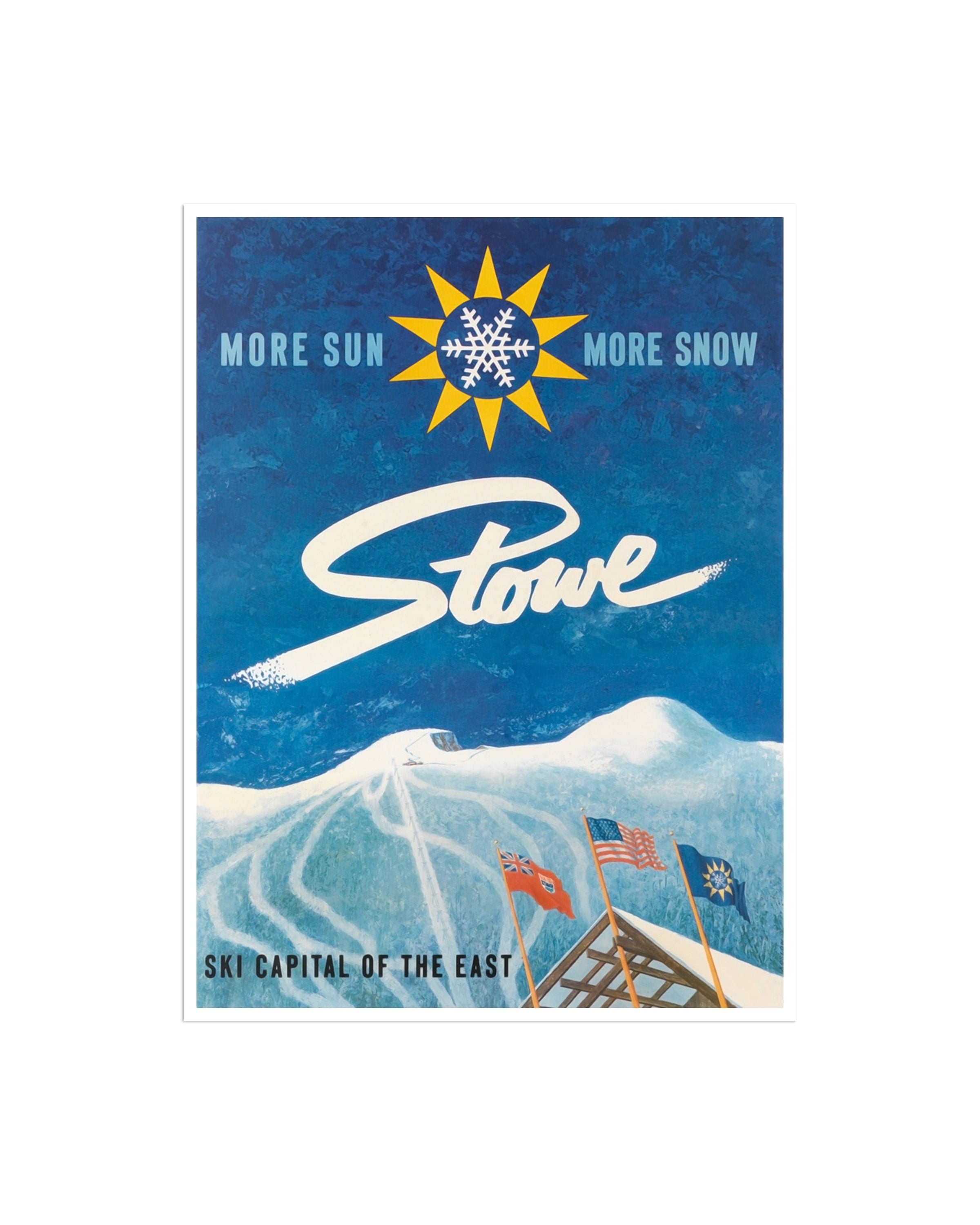 Stowe Vermont Poster Print Vintage Home Decor Travel Ski Art (XR1899)