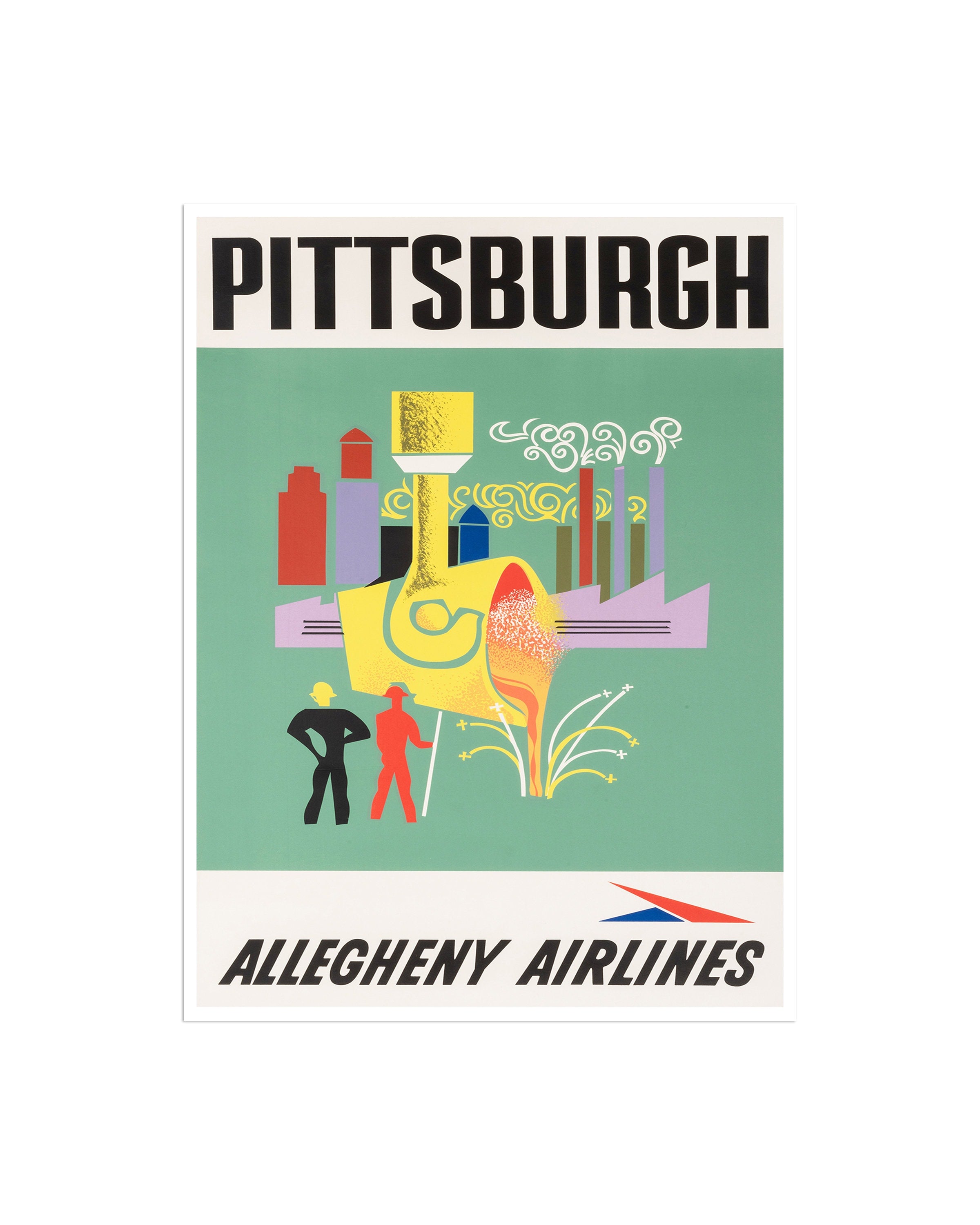 Pittsburgh Art Vintage Travel Poster Print Pennsylvania Home Wall Decor (XR2000)