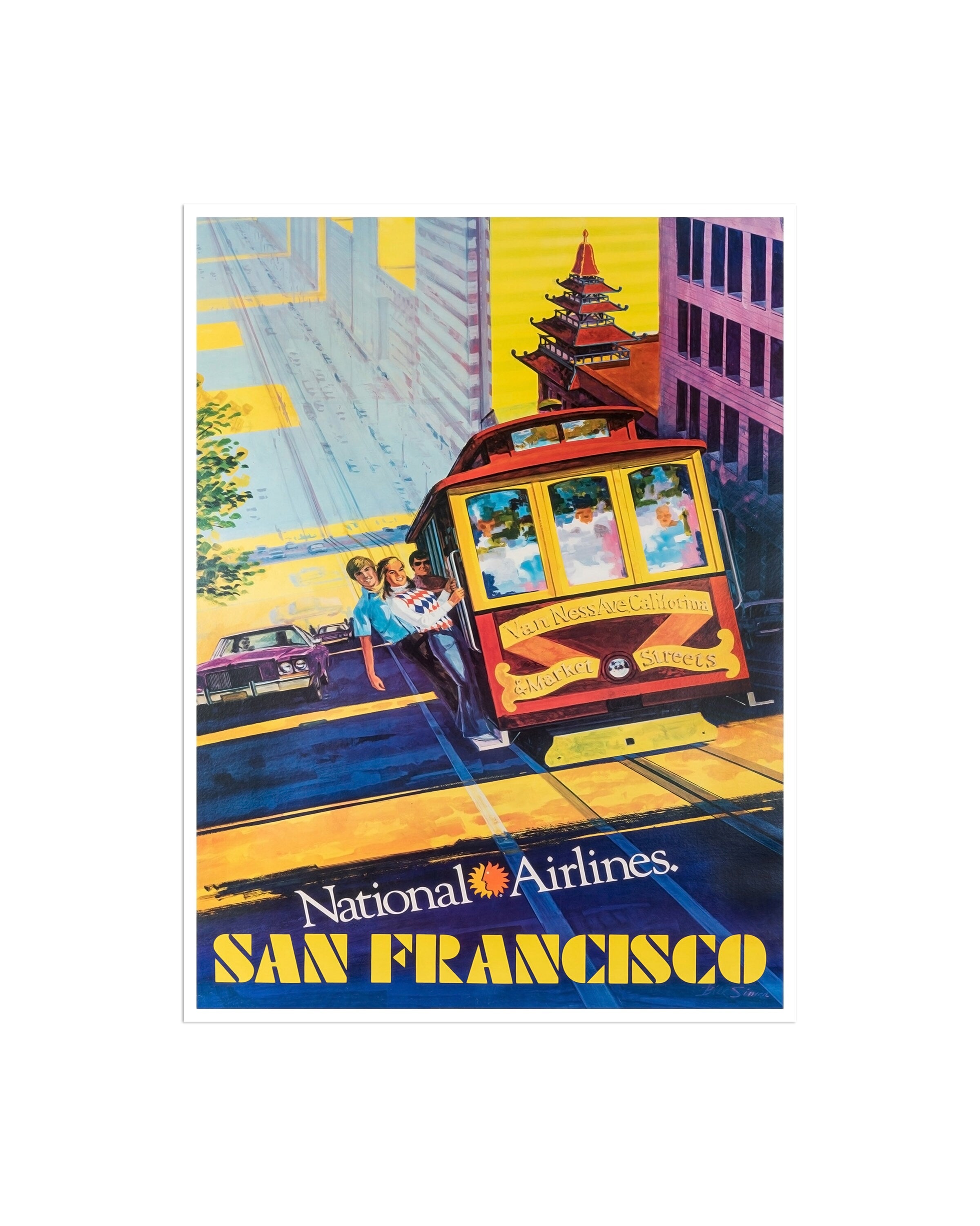 Art San Francisco Trolley Print Vintage Travel Poster (XR2149)