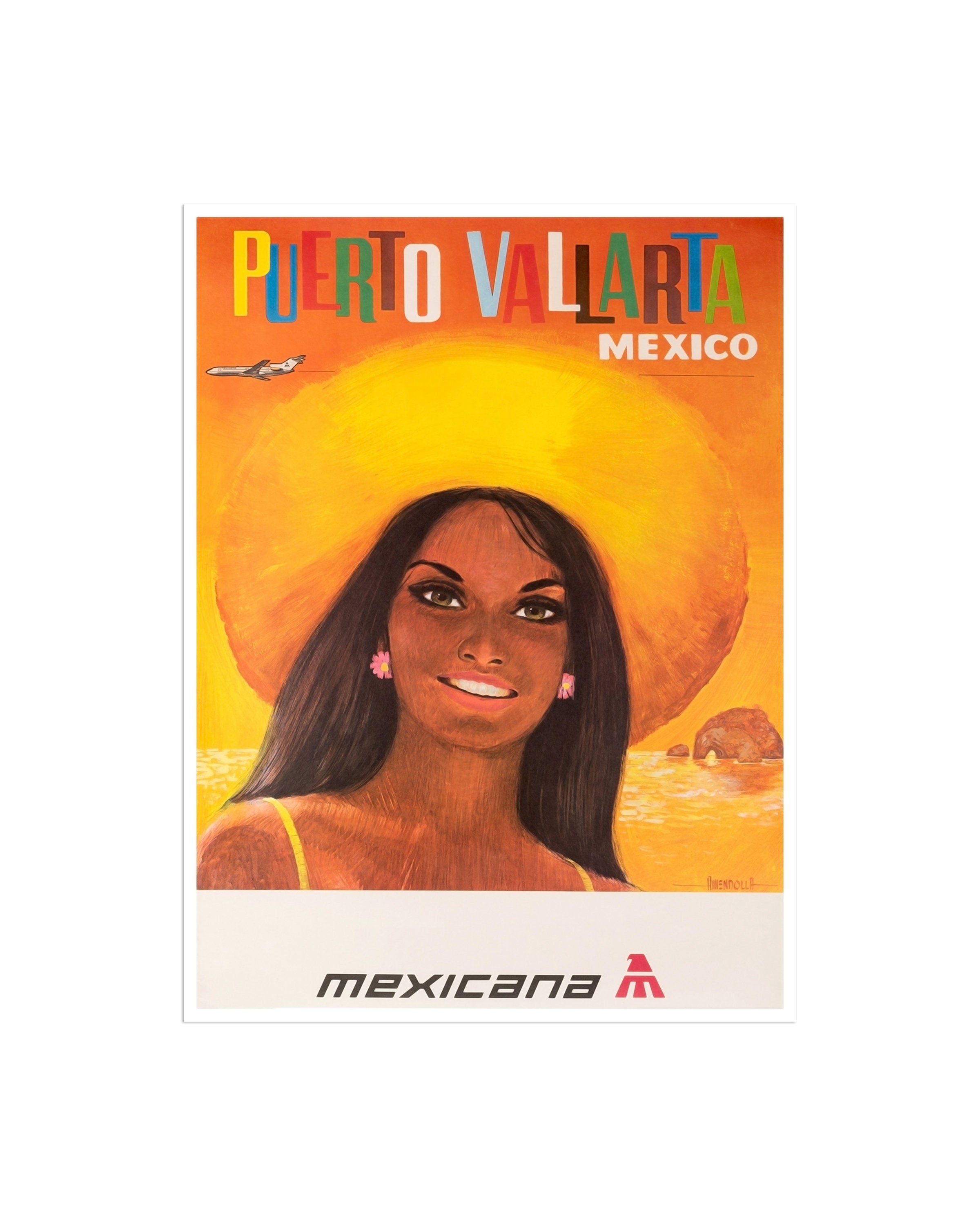 Puerto Vallarta Art Mexican Travel Print Mexico Vintage Poster (xr1818)