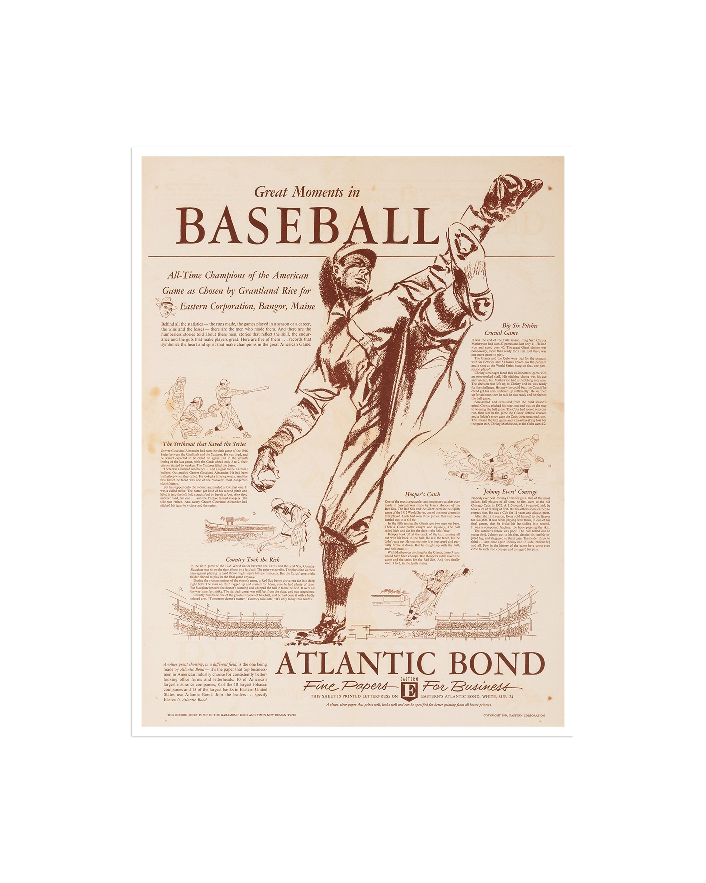 Vintage Baseball Poster Historic Wall Art Print Sports Art Decor (H607)