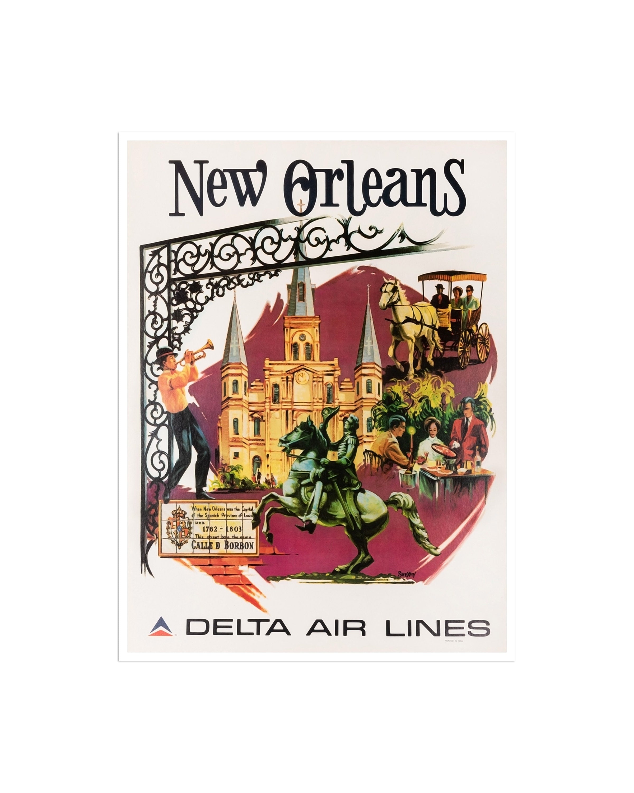 New Orleans Art Vintage Travel Poster Wall Print Home Decor (XR1943)