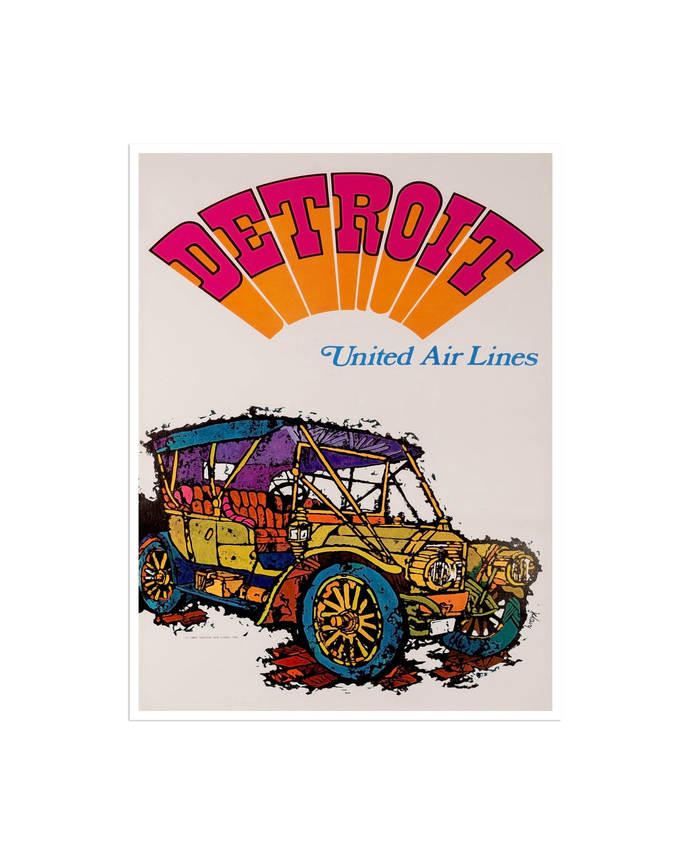 Detroit Art Vintage Travel Poster Print Michigan Home Wall Decor (XR1849)