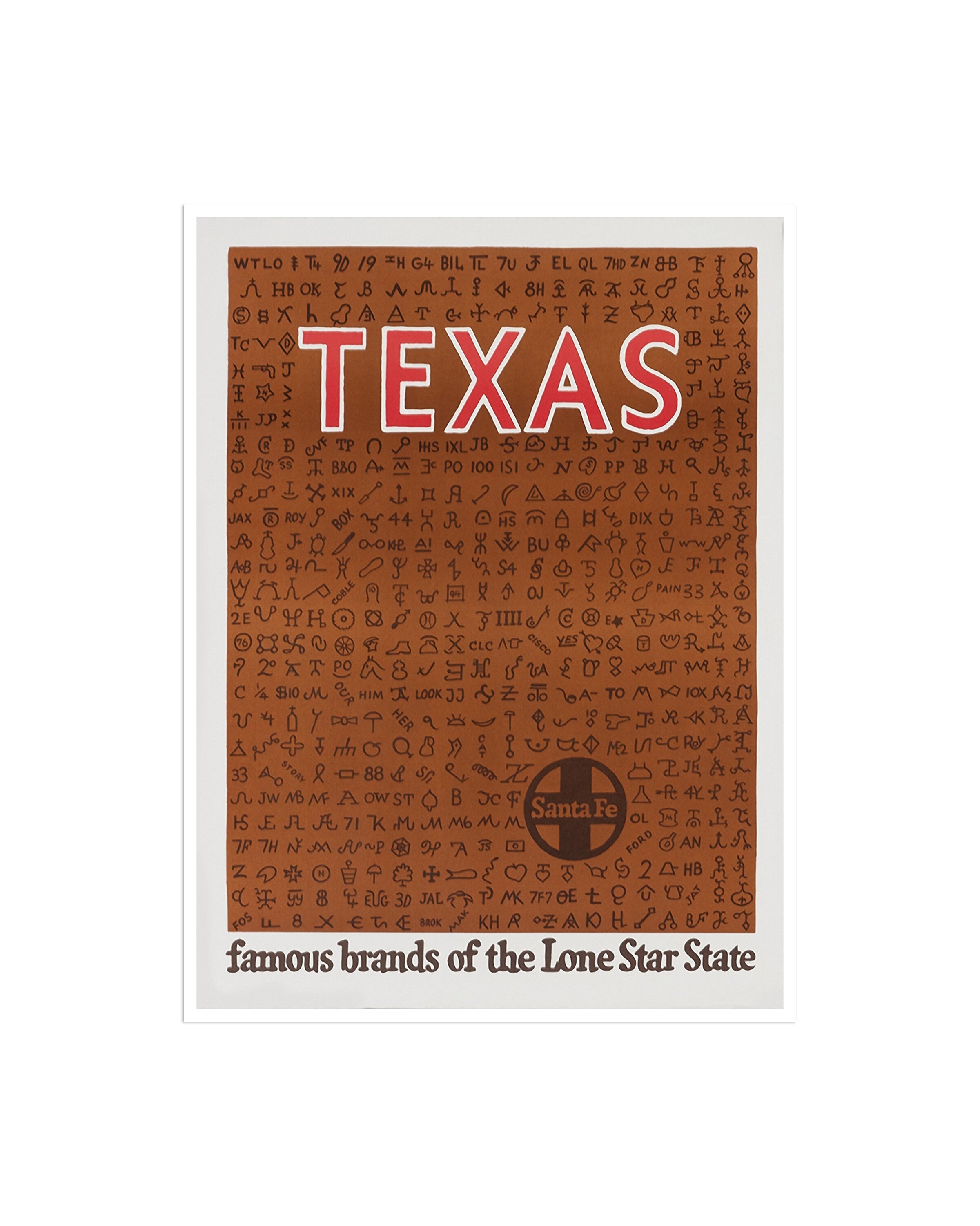Texas Travel Poster Native Art Vintage Print (XR428)
