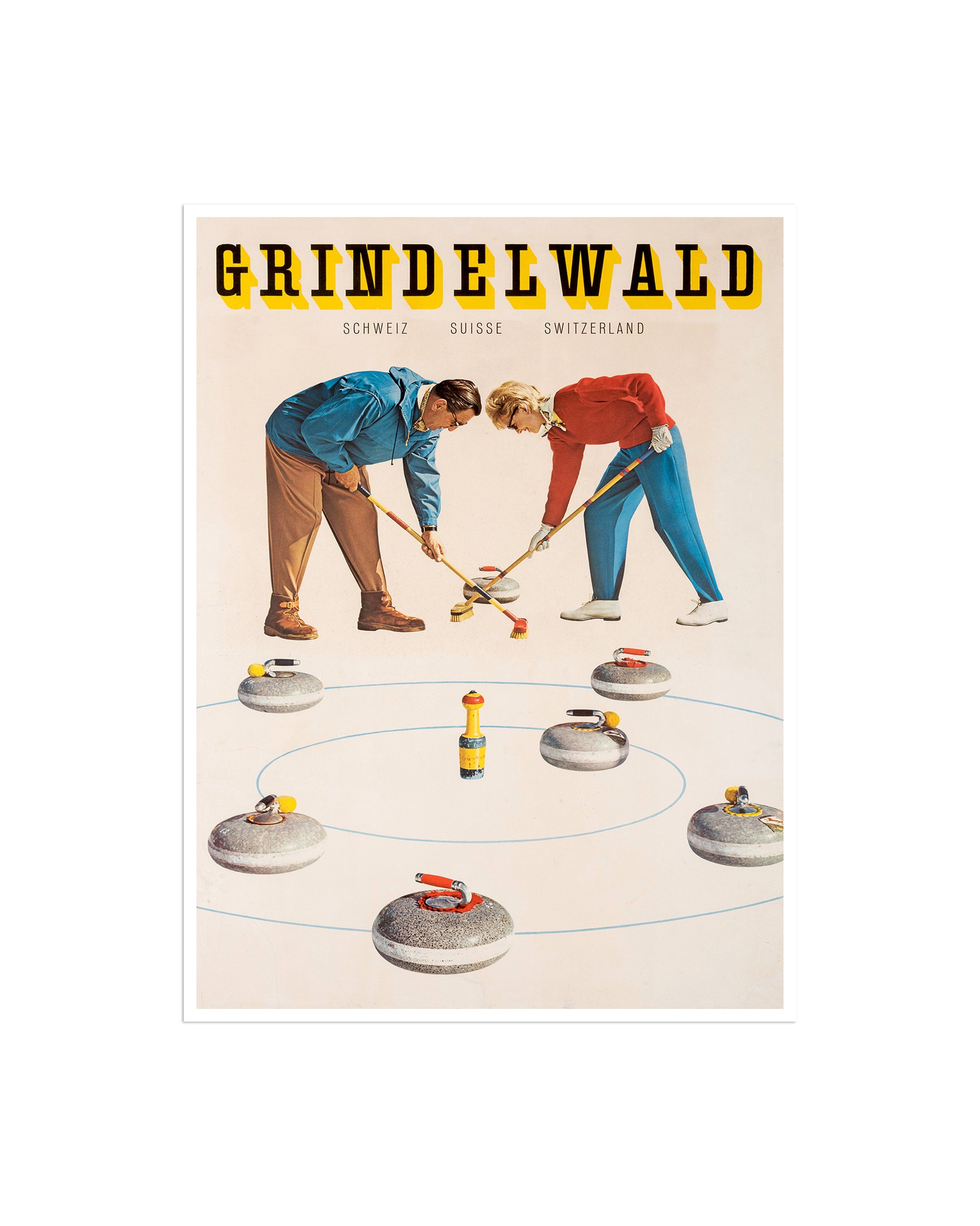 Curling Art Travel Poster Switzerland Print Sports Decor (H687)