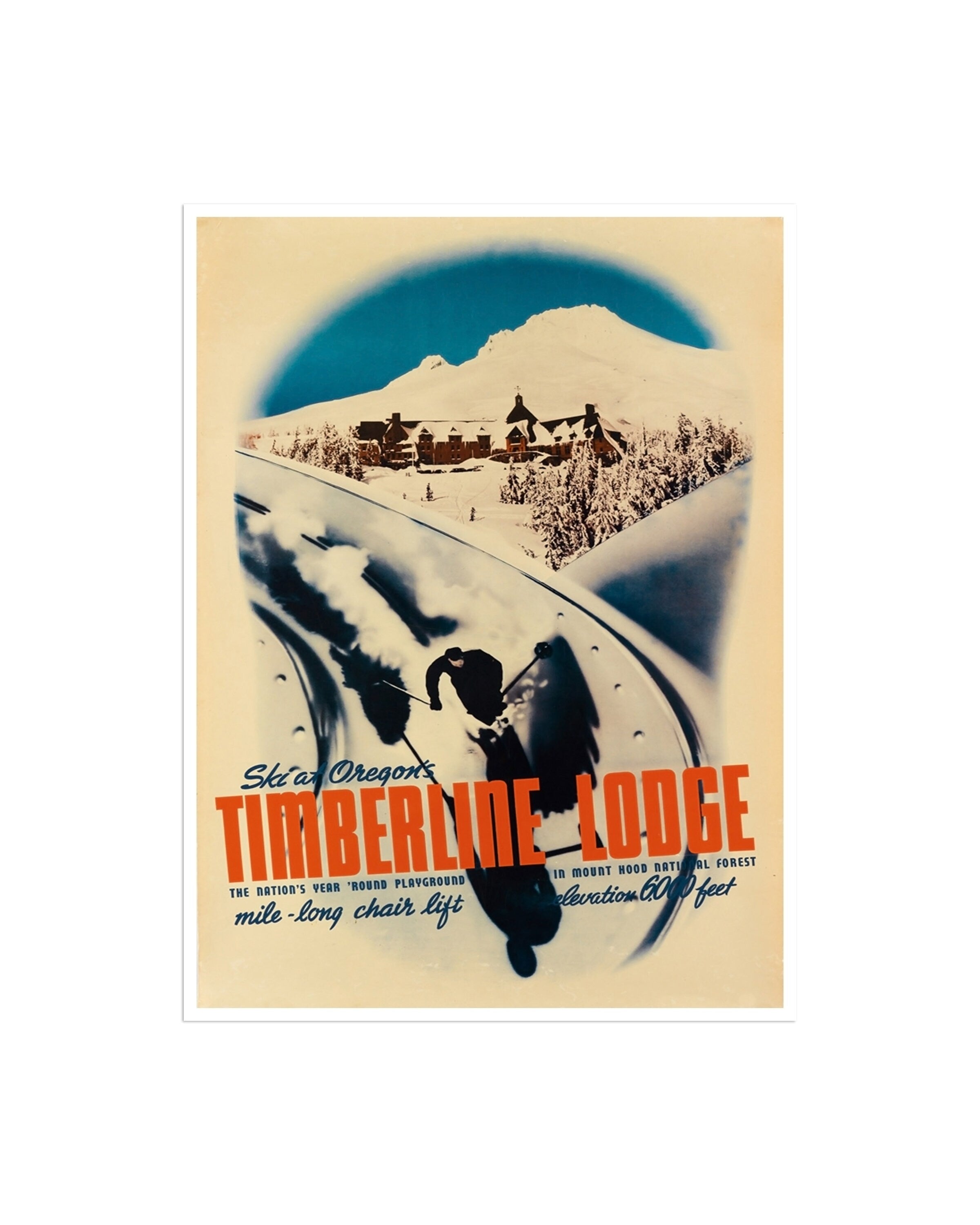 Timberline Ski Poster Oregon Art Print Vintage Home Decor (XR1317)
