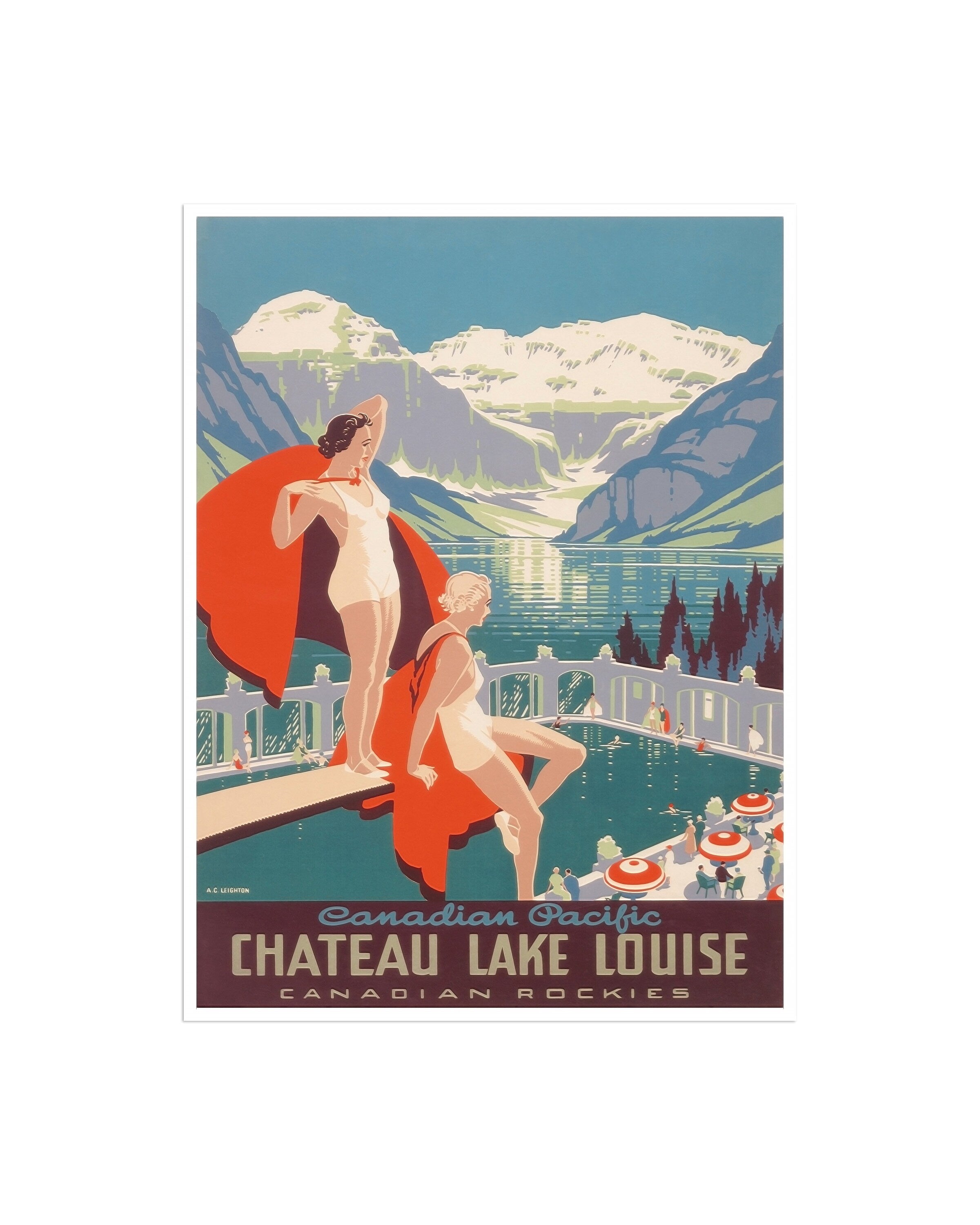 Lake Louise Travel Art Canada Print Poster Canadian Vintage Home Decor (XR2023)