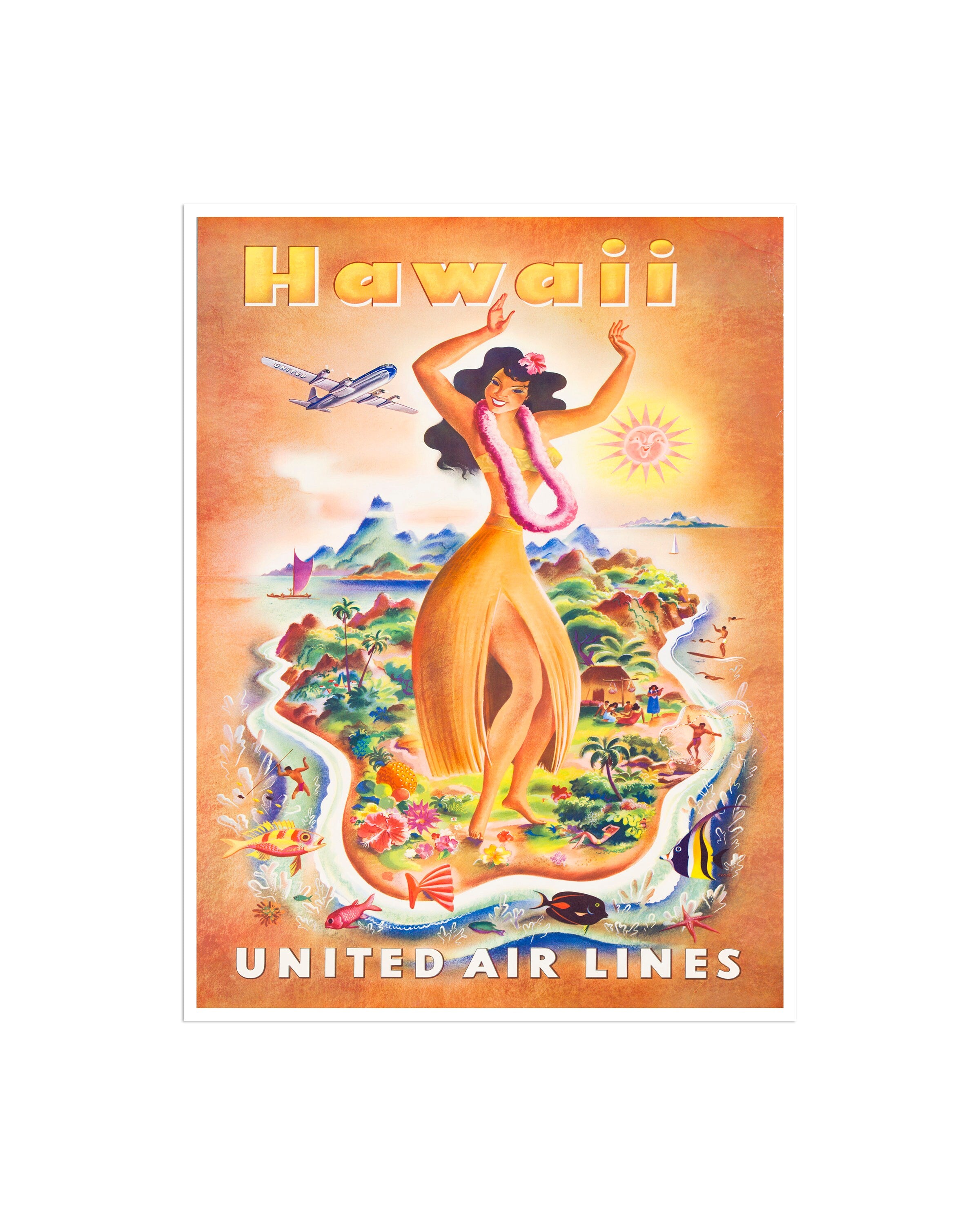 Hawaii Print Retro Art Travel Poster (XR1374)