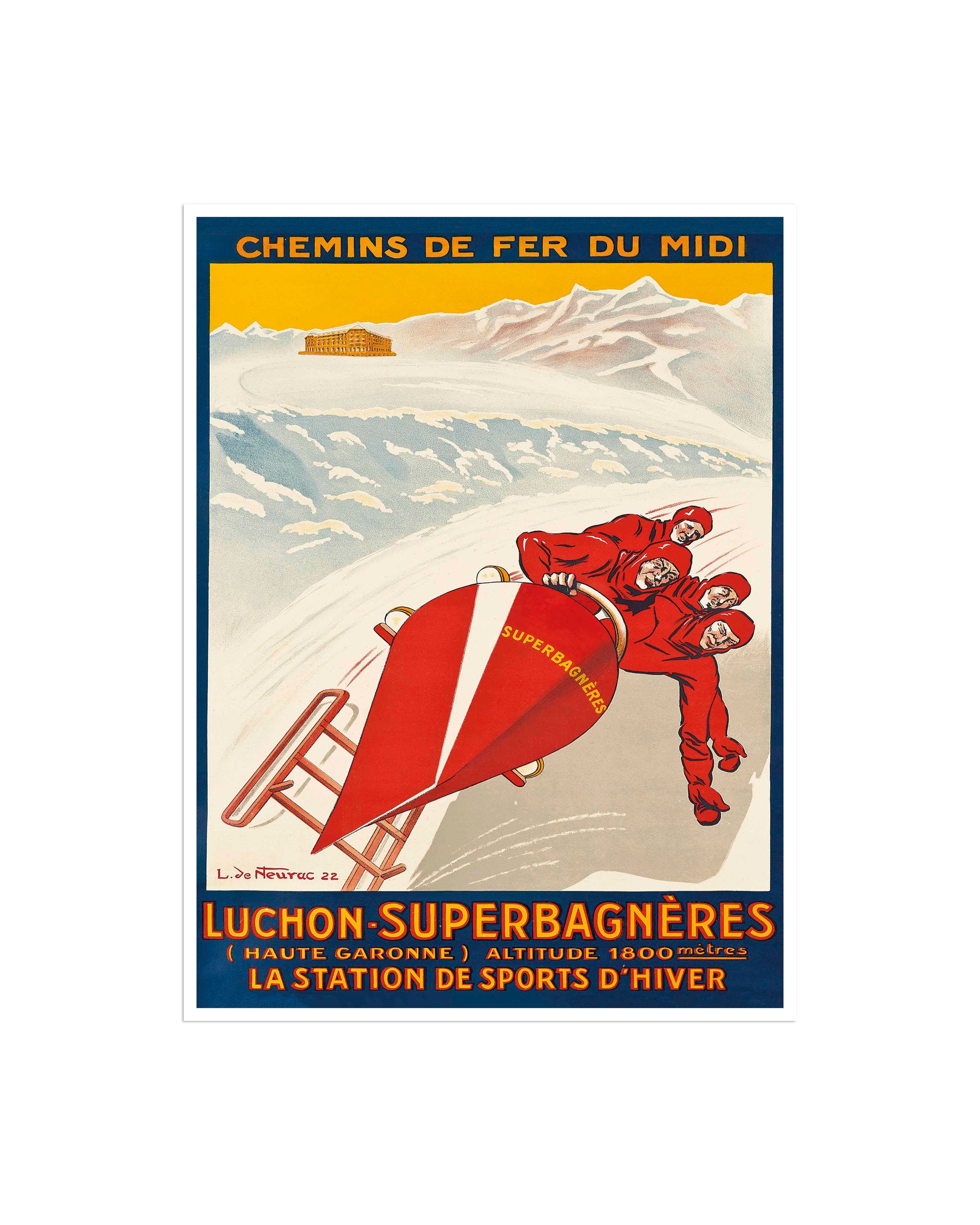 Bobsled Art Travel Poster Home Decor Vintage Print (H769)