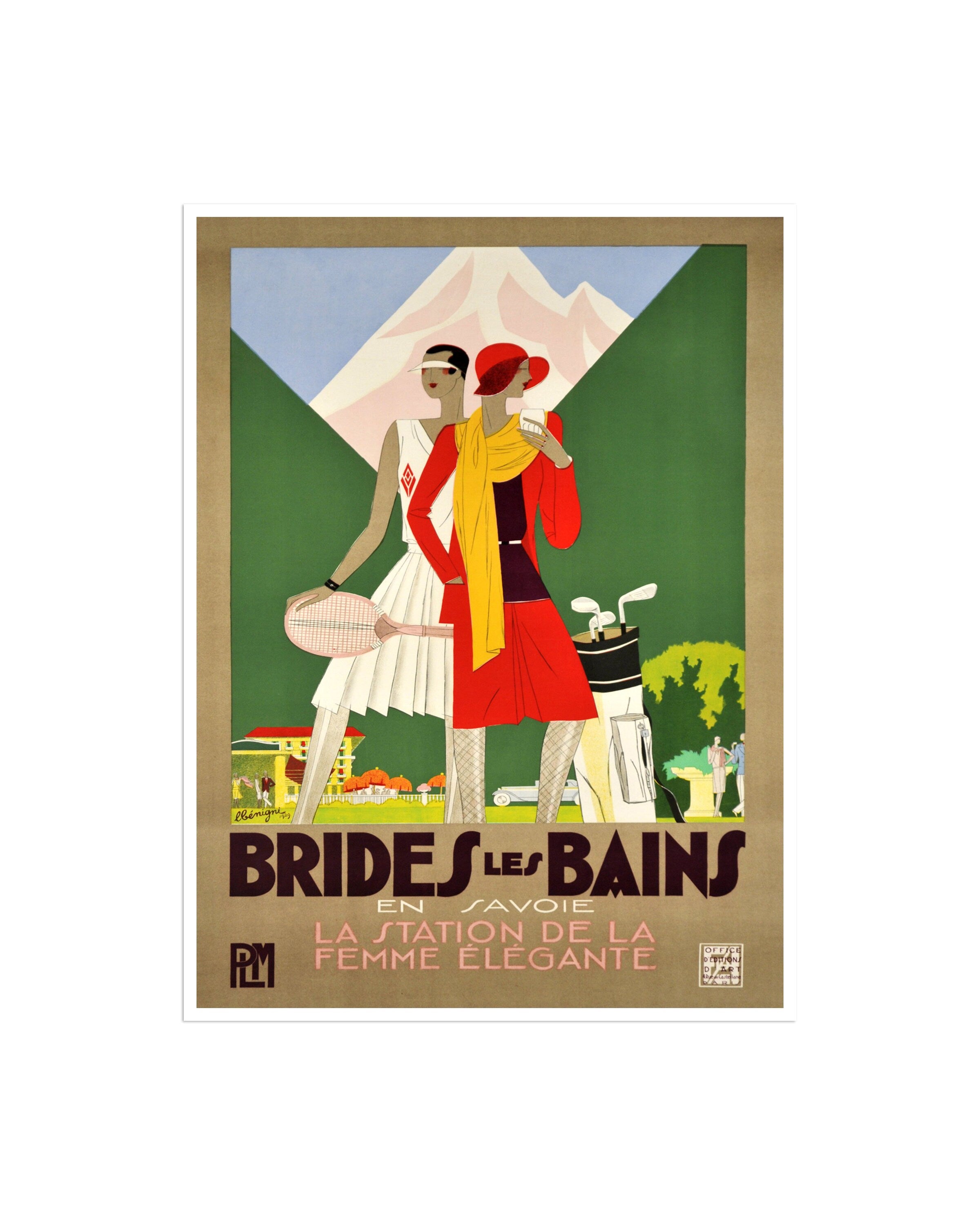 Brides-les-Bains Travel Art France Sports Poster Retro Decor Vintage Print (H793)
