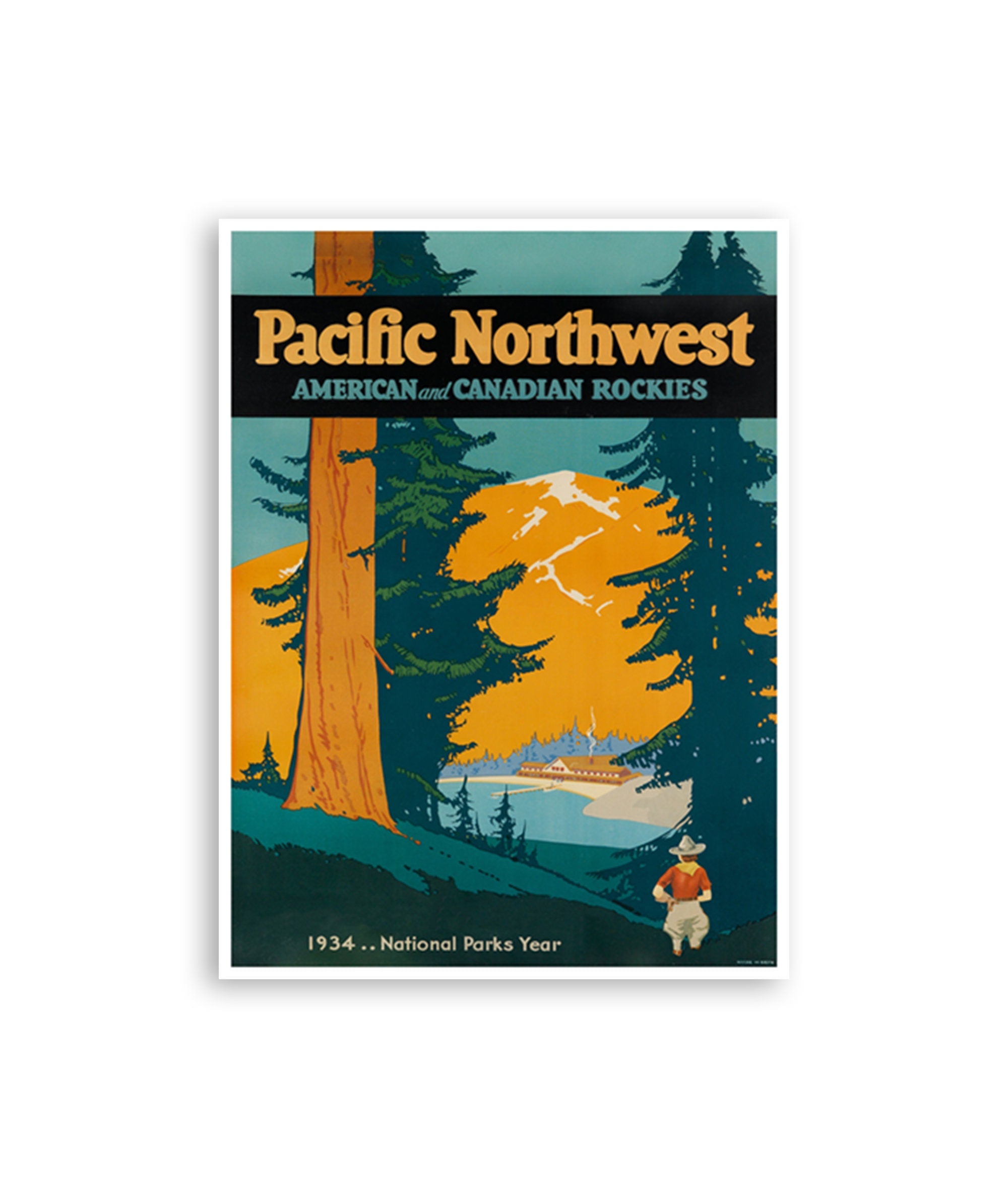 Pacific Northwest Art Oregon Travel Poster Washington Vintage Home Decor (XR2884)