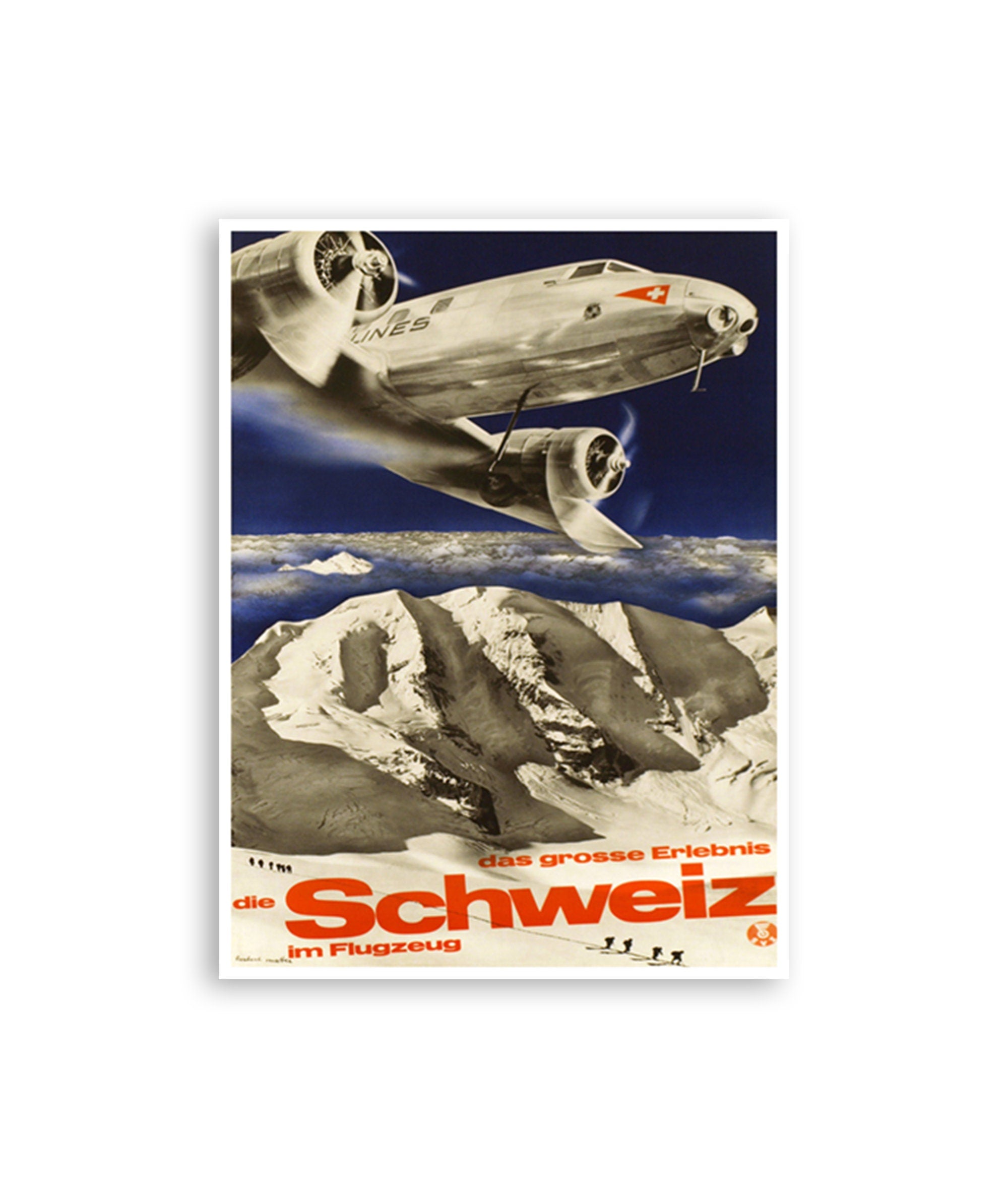 Swiss Ski Poster Switzerland Travel Art Vintage Print (H794)