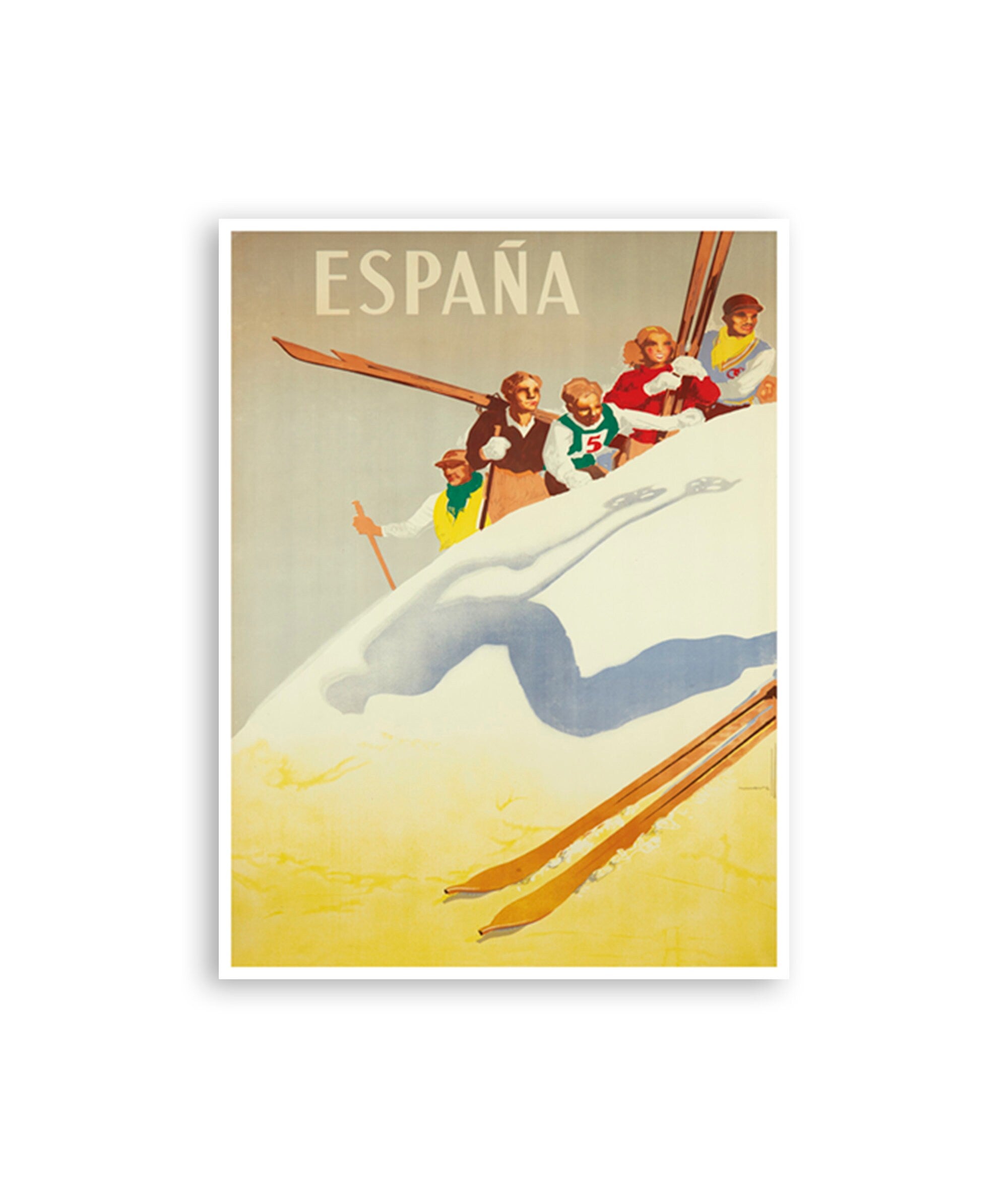 Spain Ski Poster Vintage Travel Art Spanish Decor (H827)