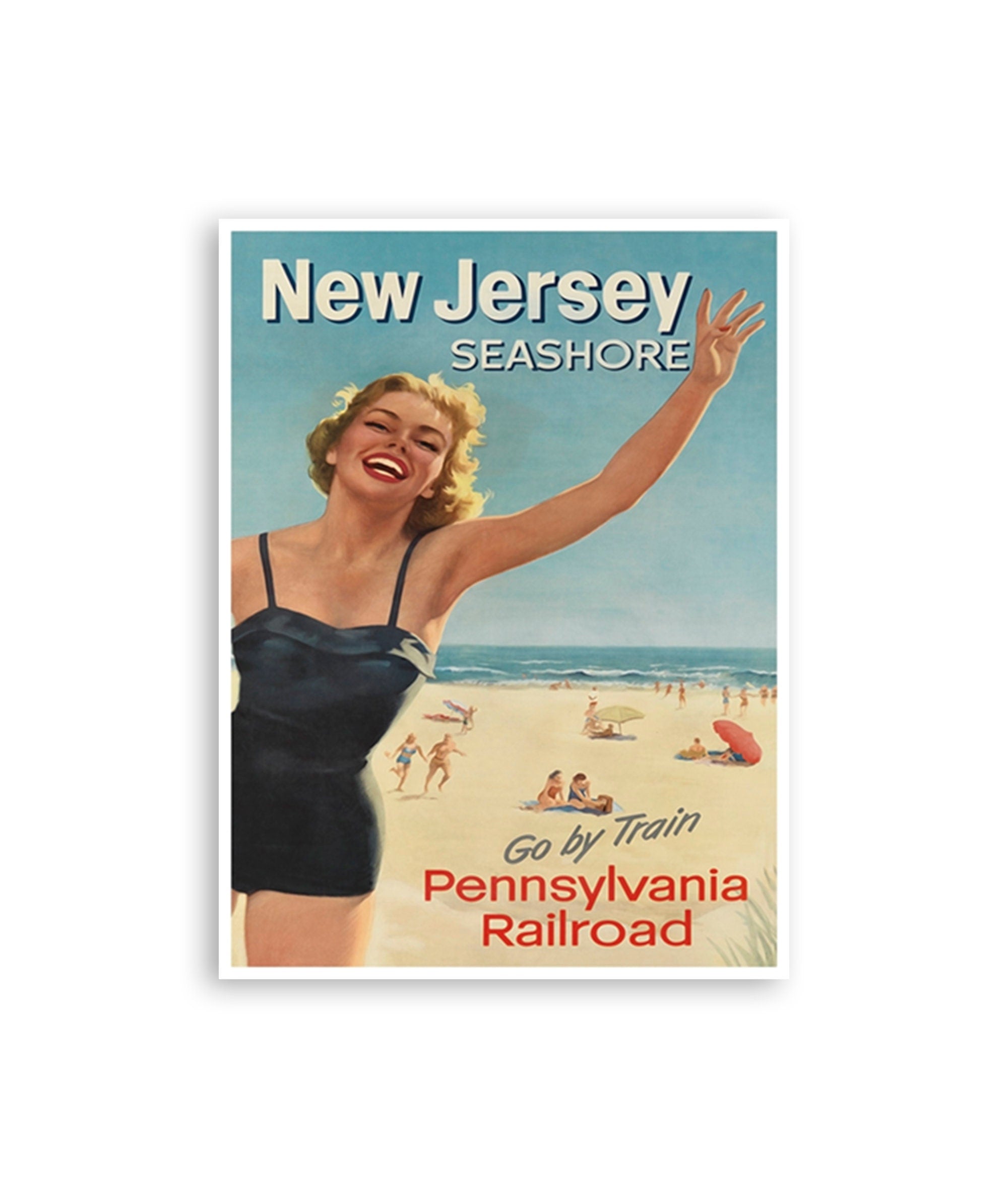 New Jersey Art Beach Poster Home Decor Vintage Print (H851)