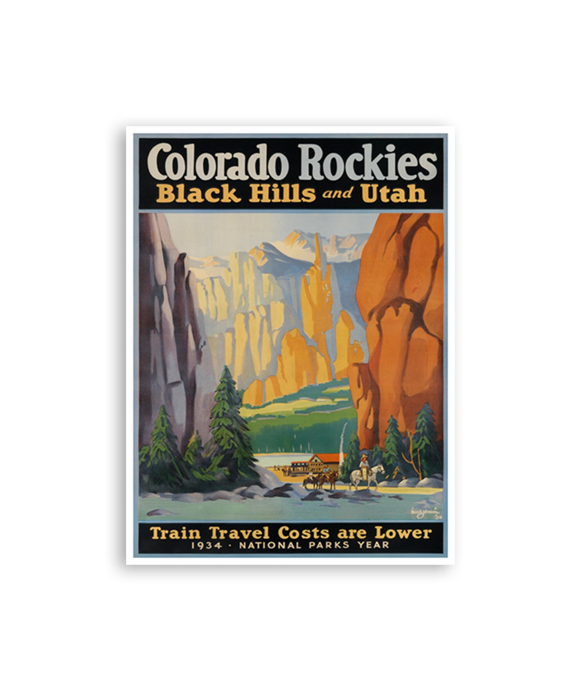 Colorado Rockies National Parks Art Travel Poster Print Vintage Home Decor (XR2955)