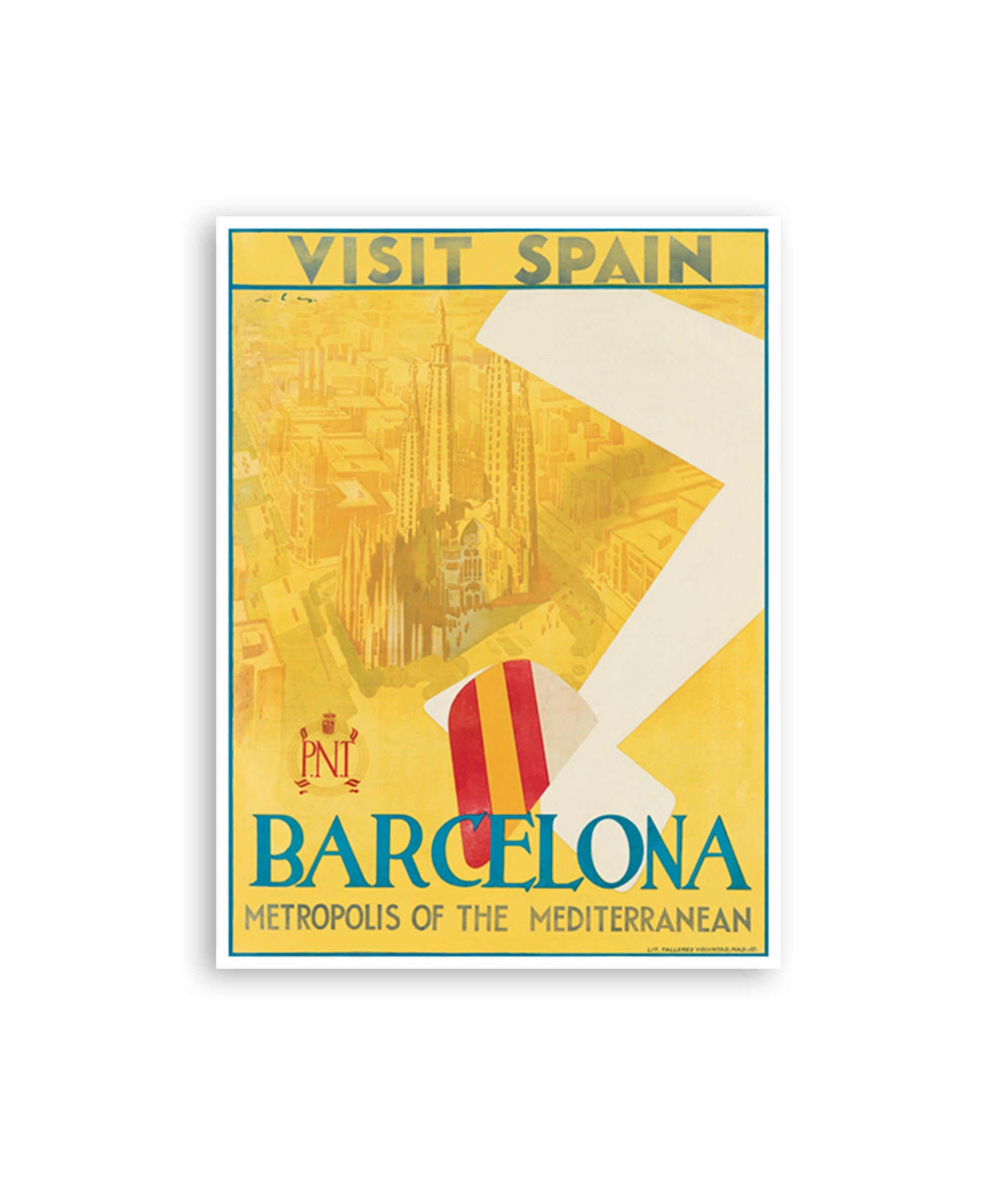 Barcelona Travel Poster Spain Wall Art Print (XR3095)