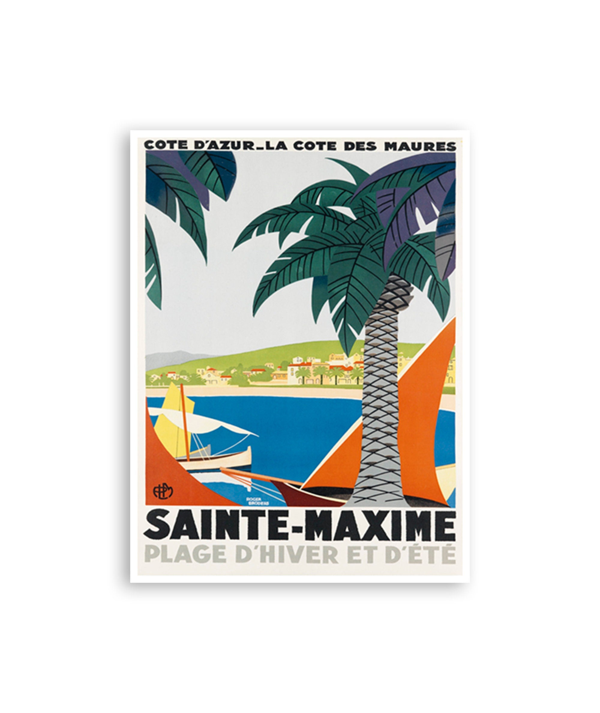 Sainte-Maxime Art France Travel Poster Print French Vintage Home Decor (XR3039)
