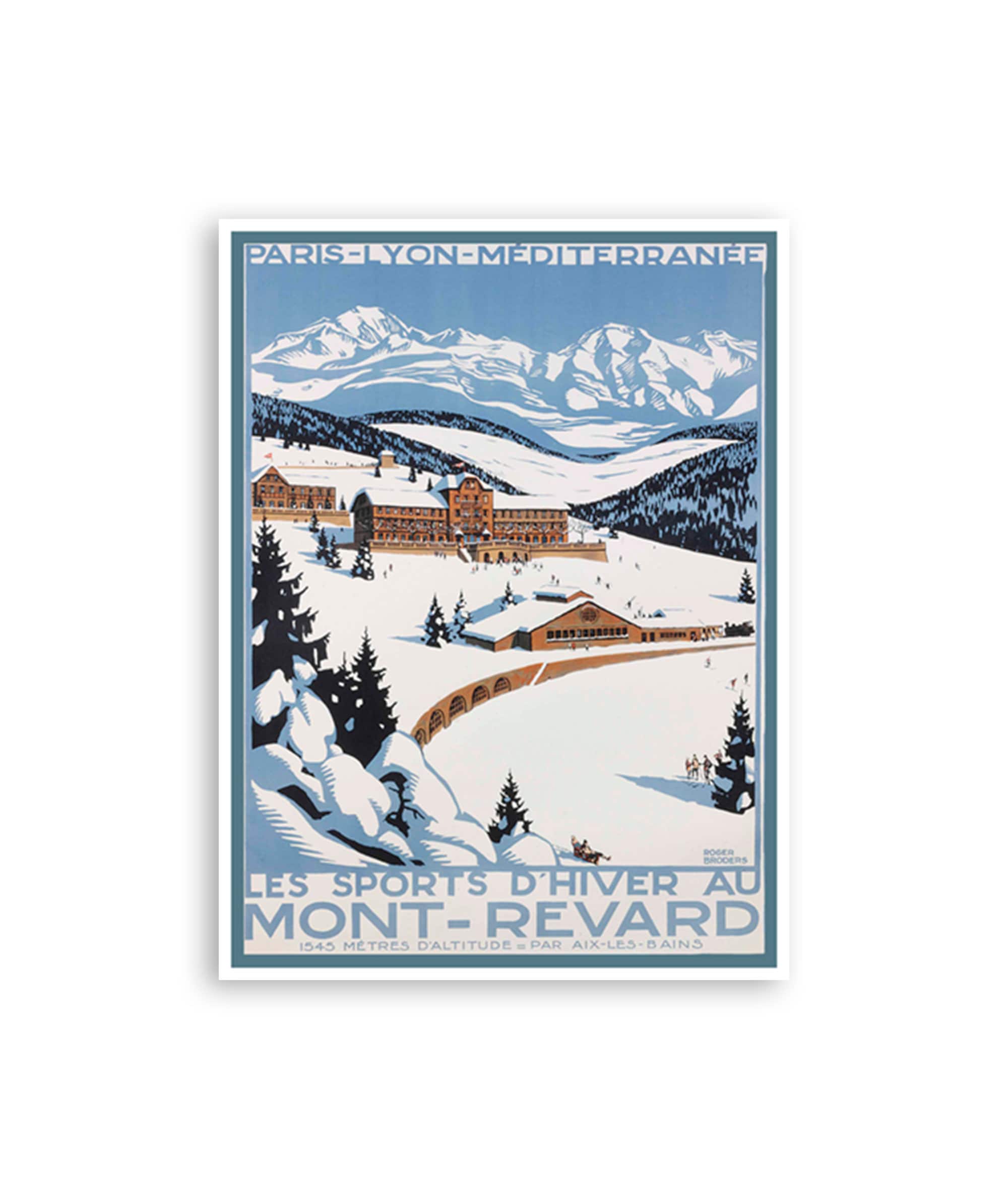 Travel Art France Mont-Revard Ski Poster Sports Retro Decor Vintage Print (H175)