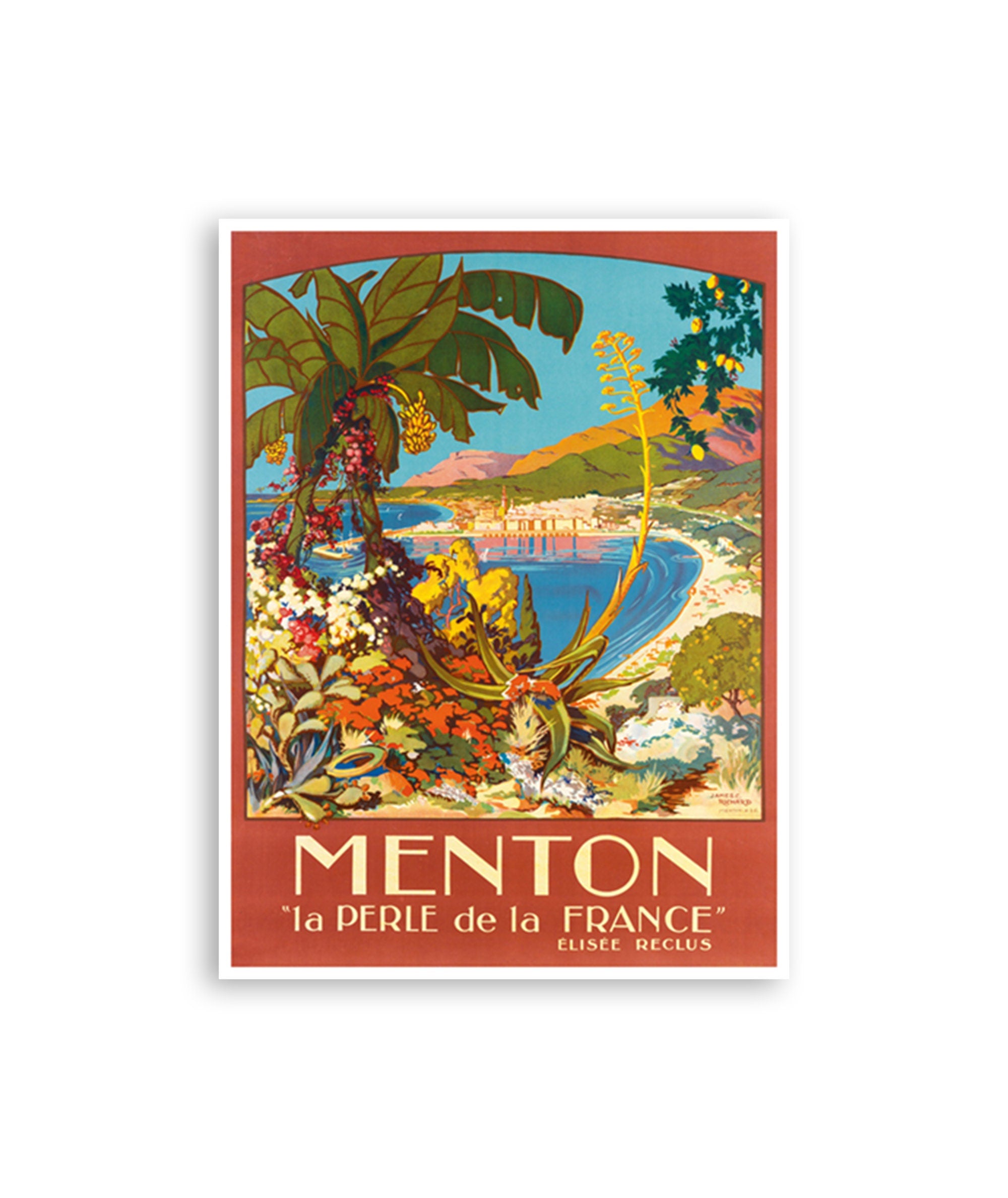 Menton Art France Travel Poster Art Print French Vintage Home Decor (XR3079)