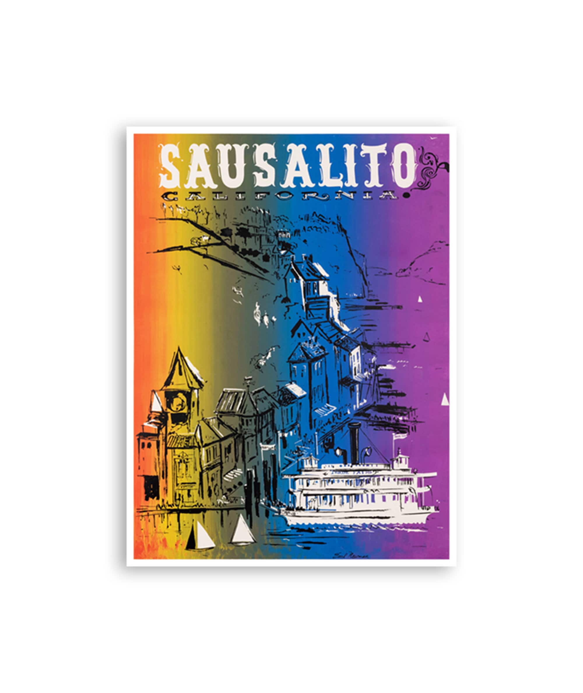Sausalito Art California Travel Poster Print Vintage Home Decor (XR3349)