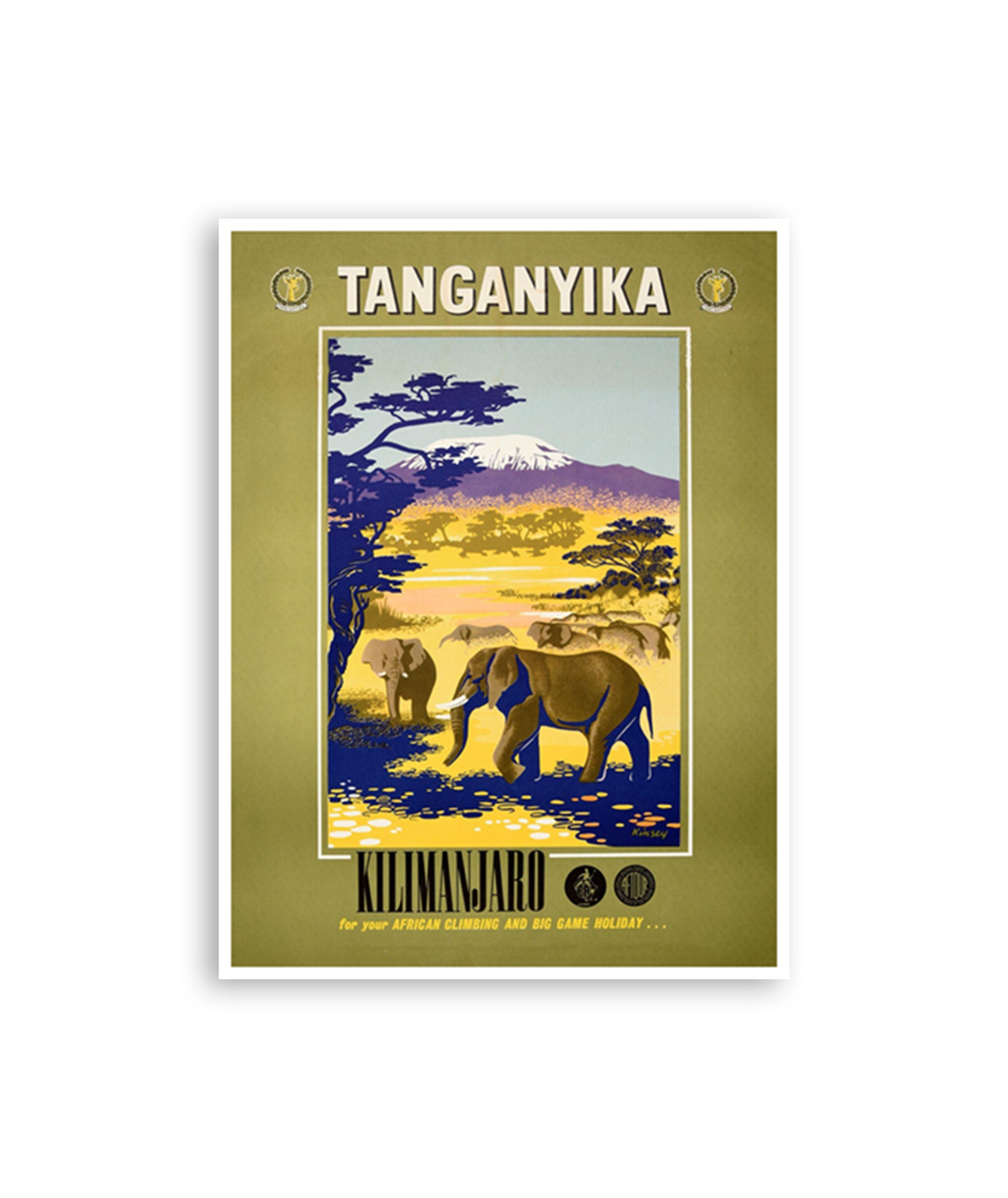 Tanzania Wall Art Mount Kilimanjaro Africa Travel Poster Art Print (XR3444)