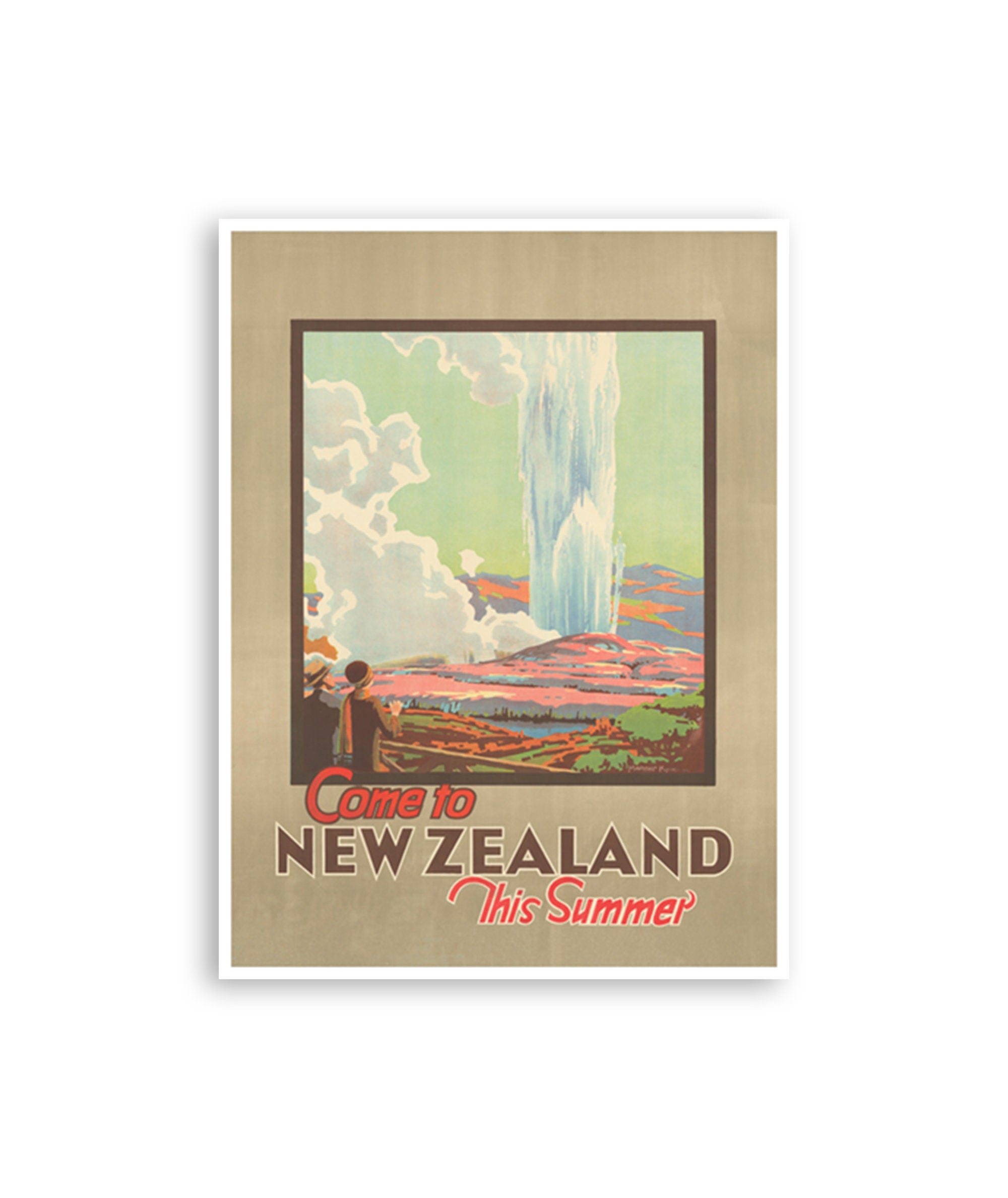 New Zealand Art Travel Poster Print Retro (XR3445)