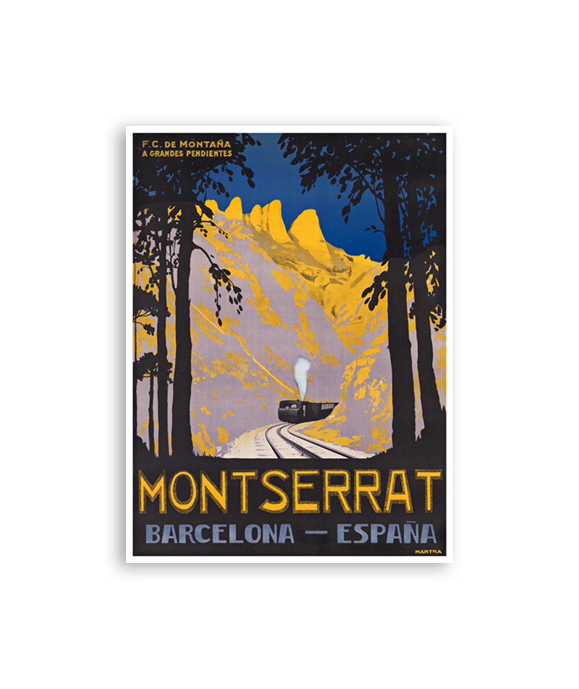 Art Montserrat Spain Poster Vintage Barcelona Travel Print Wall Decor (XR1532)