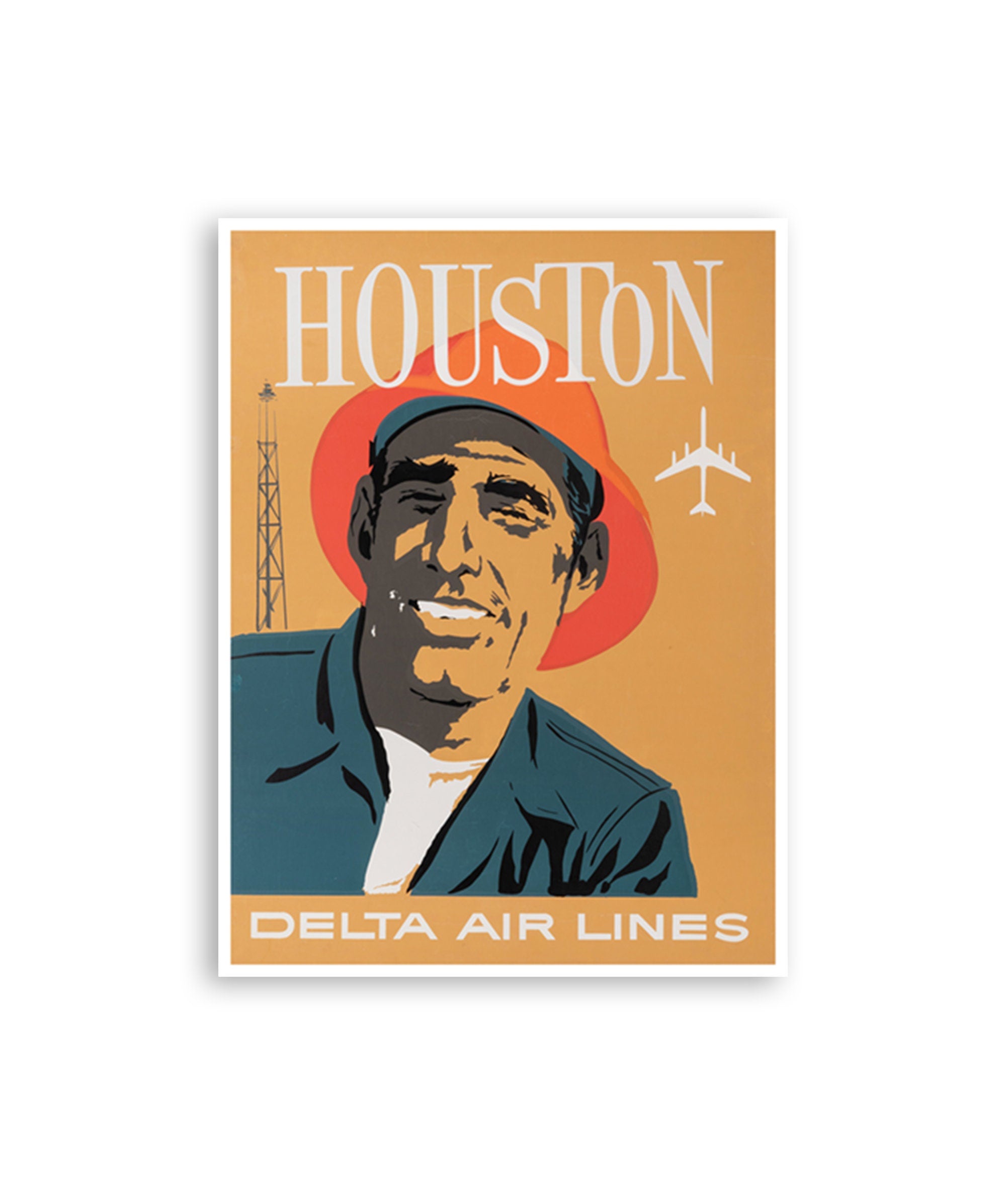 Houston Wall Art Travel Poster Vintage Texas Print (XR3608)