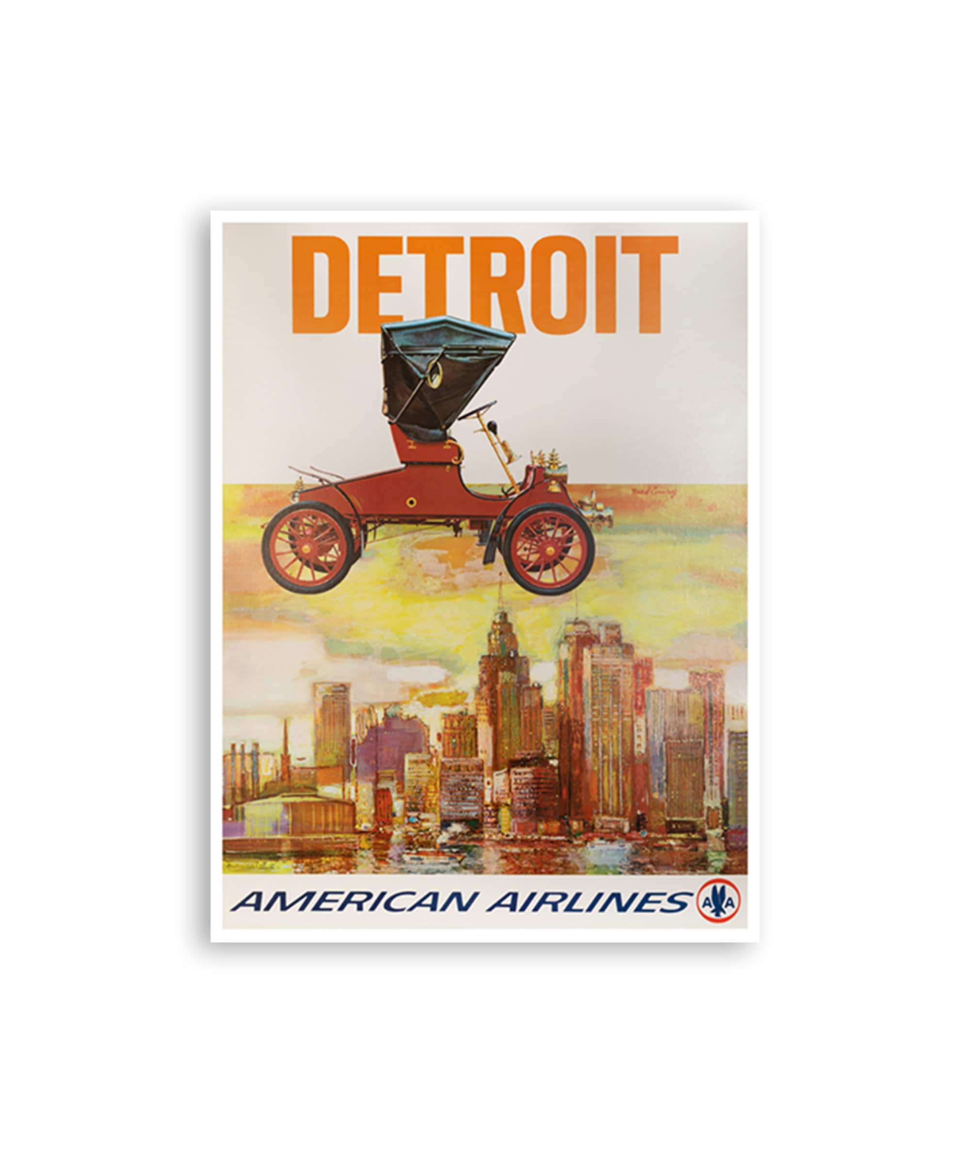 Detroit Travel Poster Art Print Vintage Home Decor (H1088)