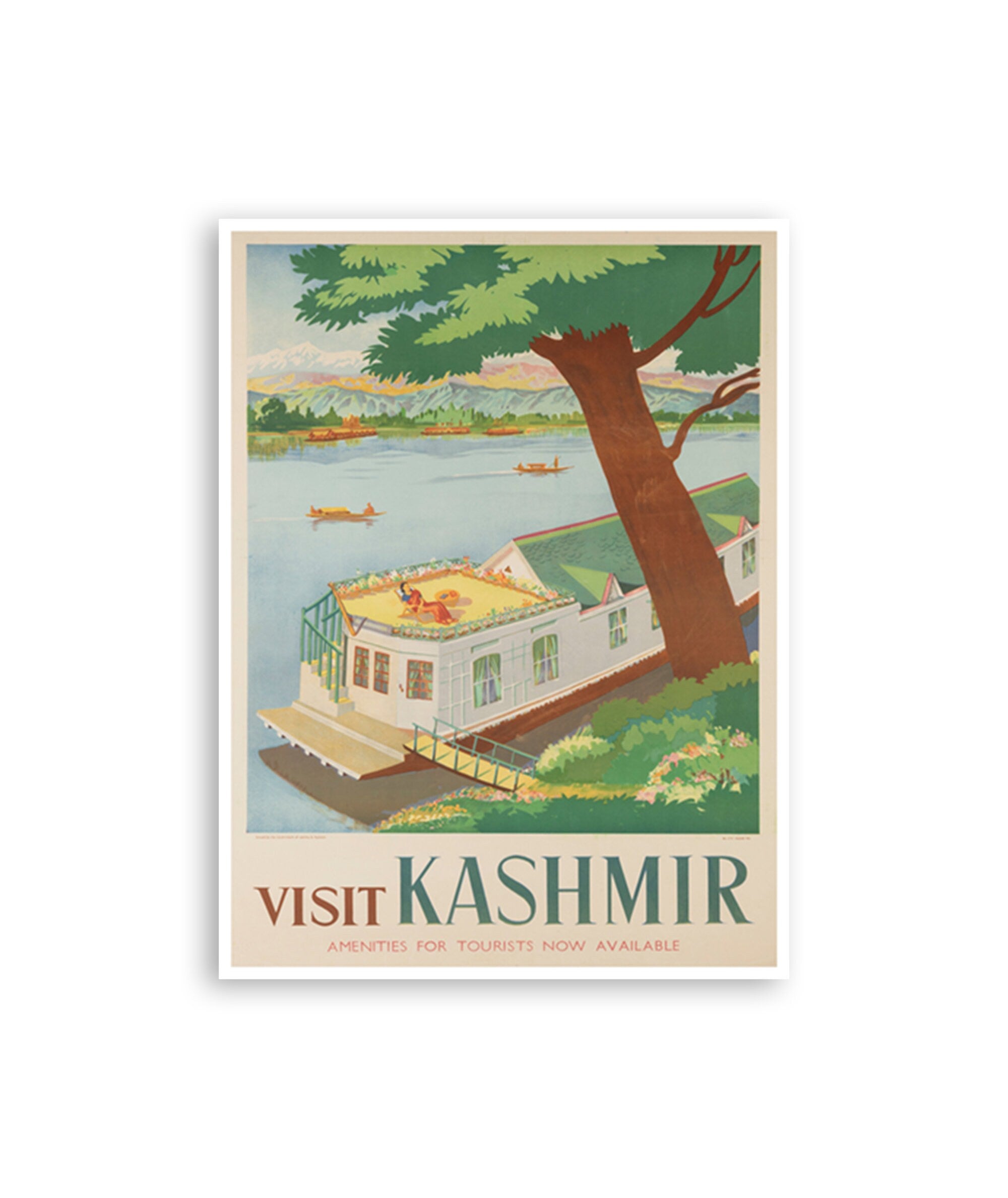 Kashmir India Poster Travel Art Vintage Print Wall Decor (XR3741)