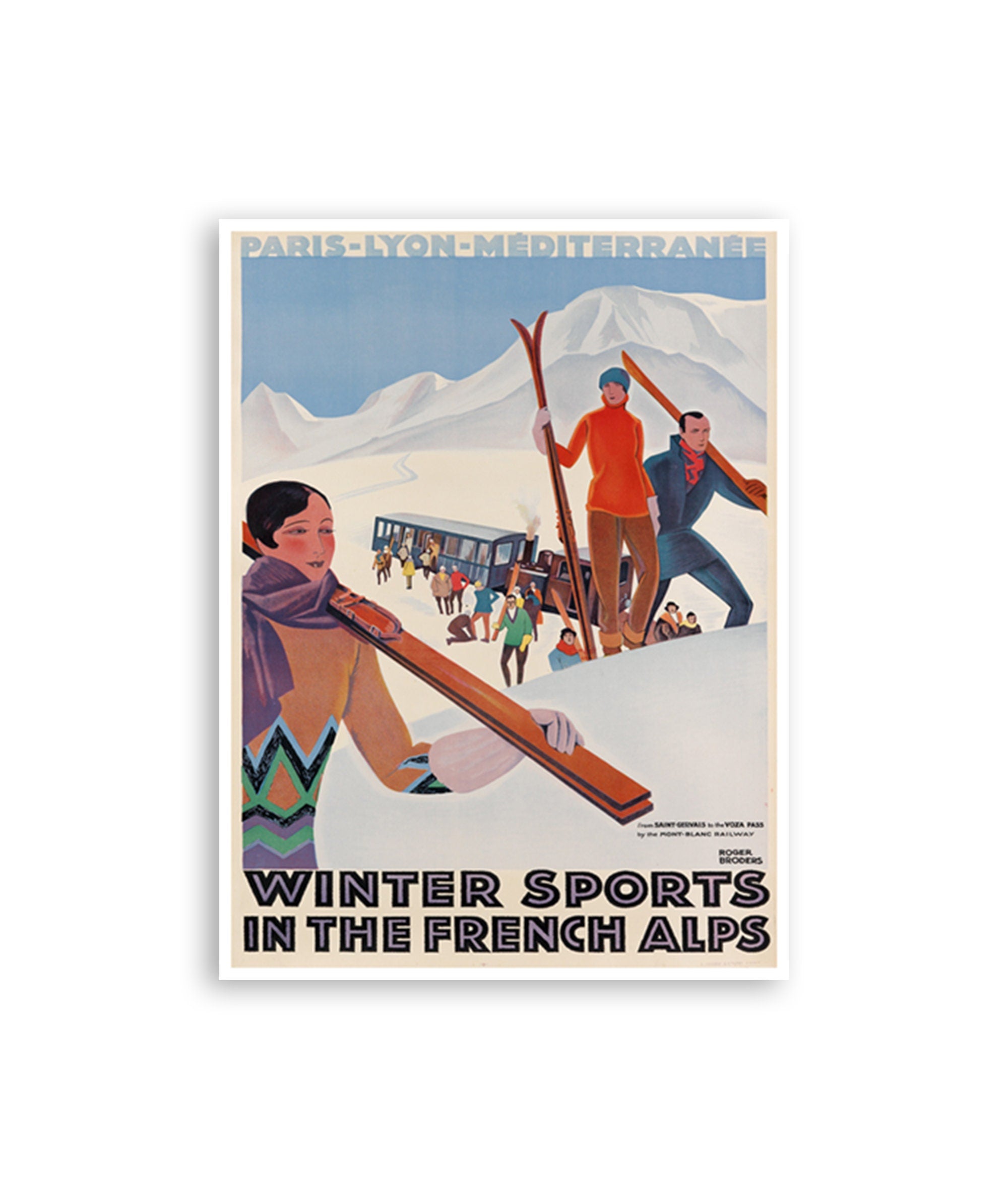 French Alps Poster France Travel Art Ski Print (XR3688)