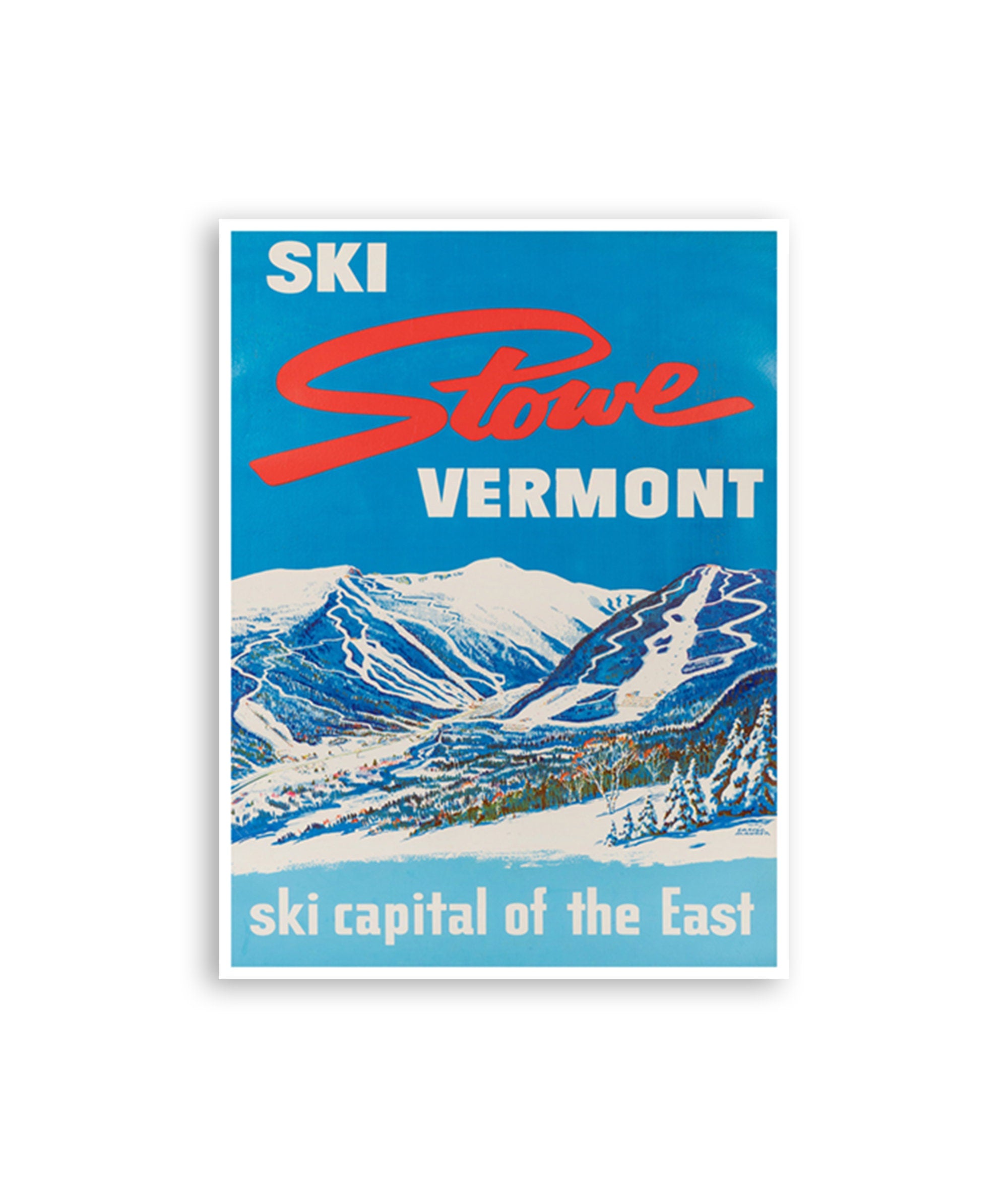 Stowe Ski Poster Vermont Art Vintage Print (H1098)