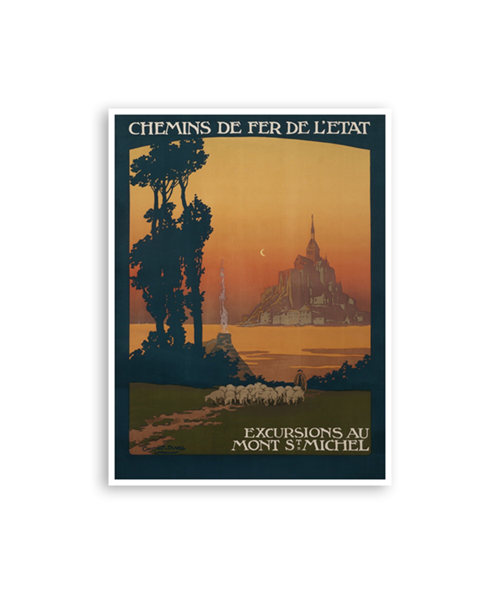 Mont Saint-Michel Art France Travel Poster Print French Vintage Home Decor (XR3652)